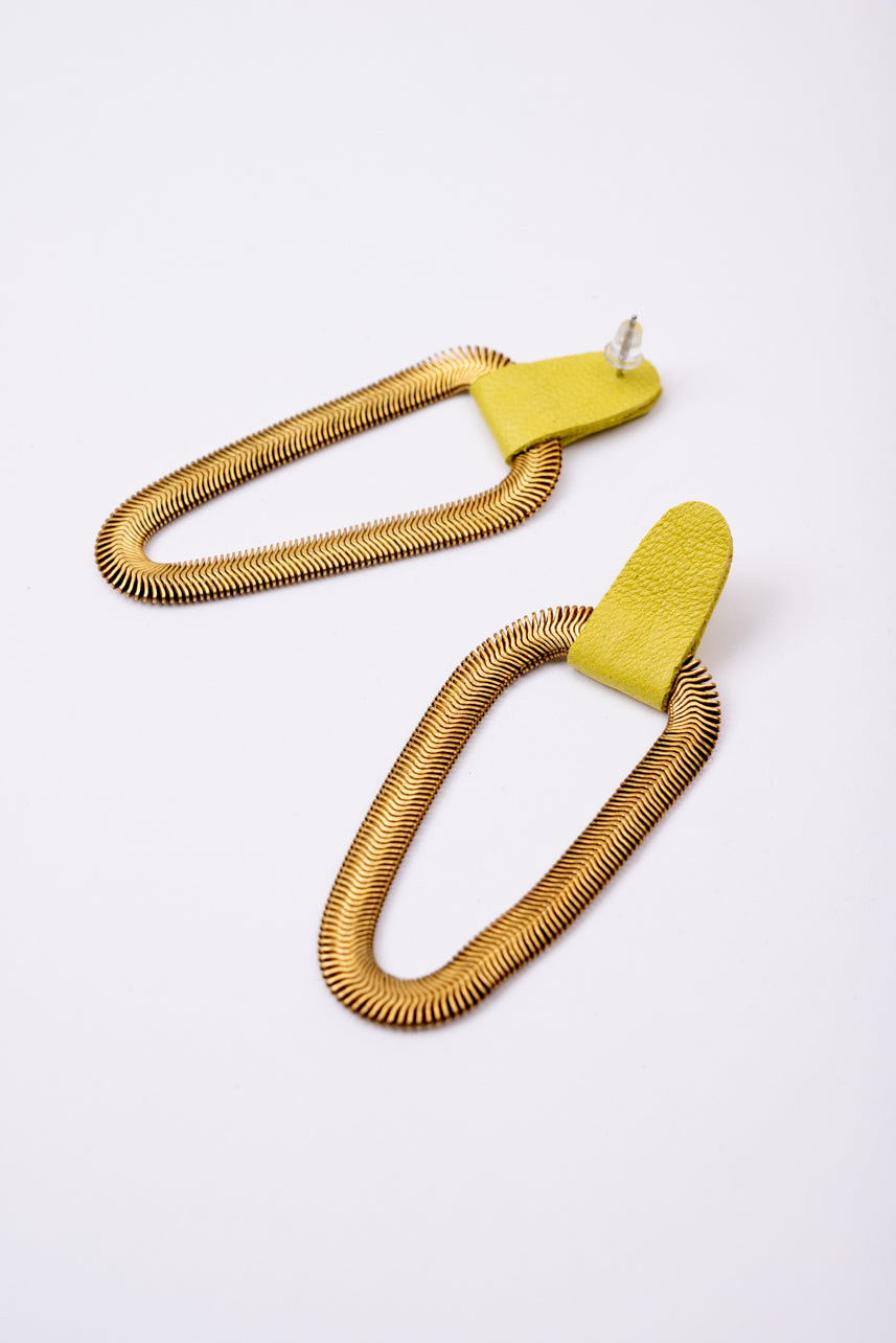 9e AVENUE boucles d'oreilles en cuir et laiton