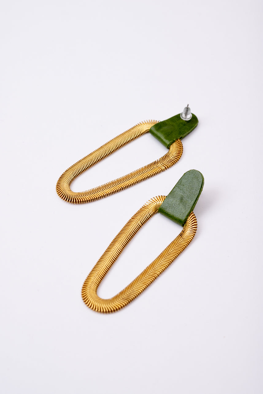 9e AVENUE boucles d'oreilles en cuir et laiton