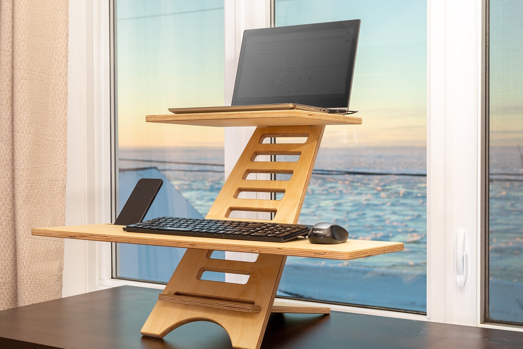 Station de travail en bois Assis-Debout