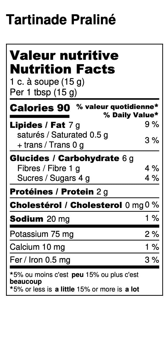 Tartinade - Praliné noisette