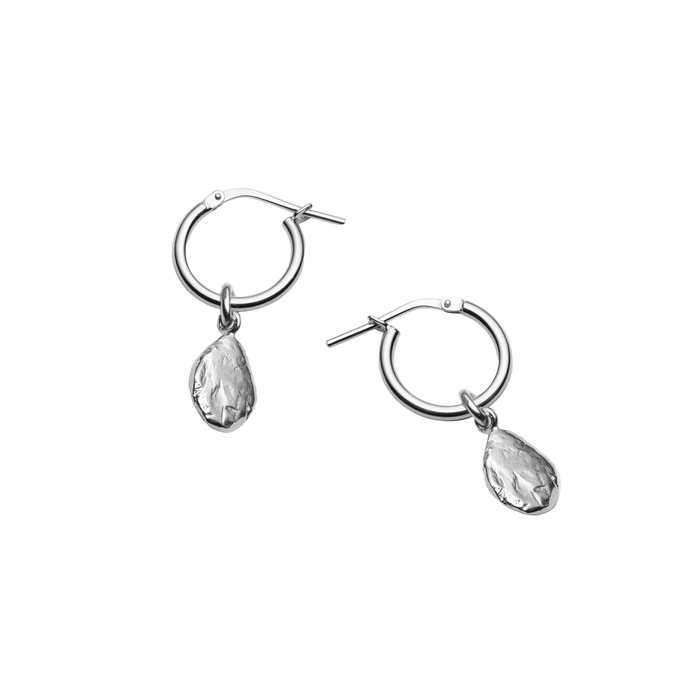 Thérèse -  Anneaux en argent sterling boucles d’oreilles avec breloque amovible