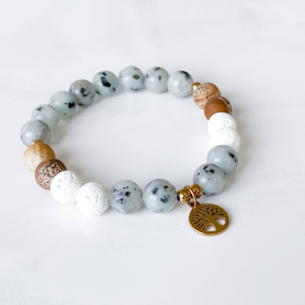 Bracelet Diffuseur d'Huile Essentielle Mandala Fleur de Vie