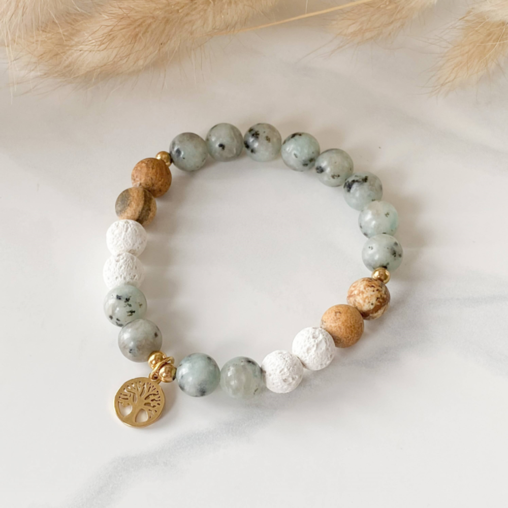 Bracelet Diffuseur d'Huile Essentielle Mandala Fleur de Vie