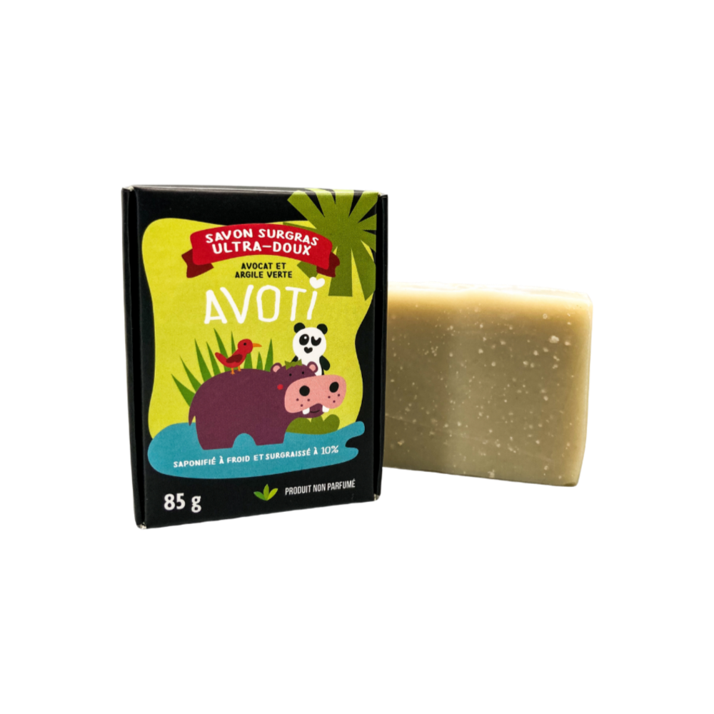 AVOTI - Savon pour le corps pour enfant - Avocat et argile verte