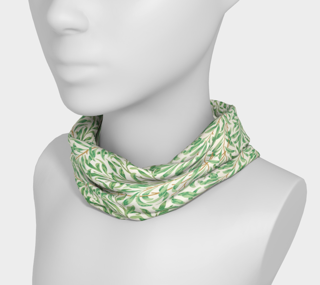 Bandeau ou foulard à fleurs vert botanique
