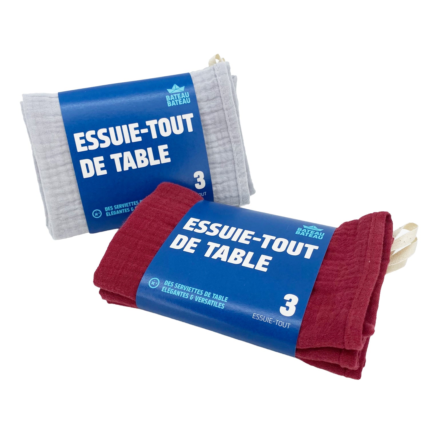 Essuie-tout lavables de table - 3 unités