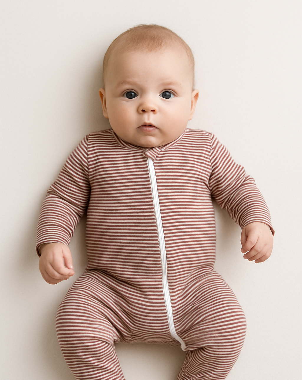 1 pièce évolutif rayé prune