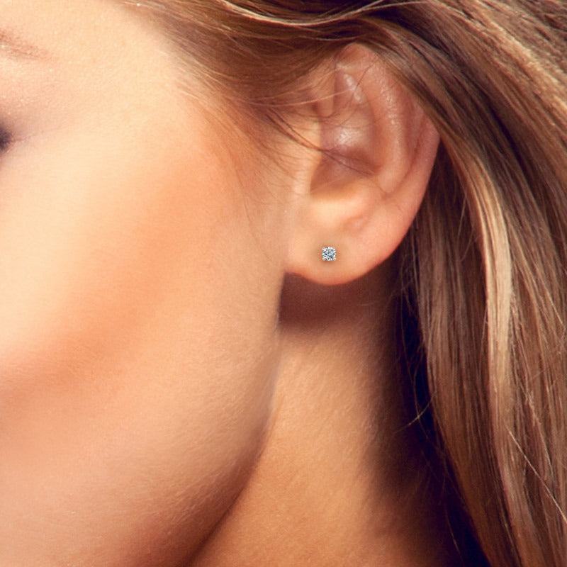 Boucles d'oreilles à diamant de laboratoire - 4 griffes