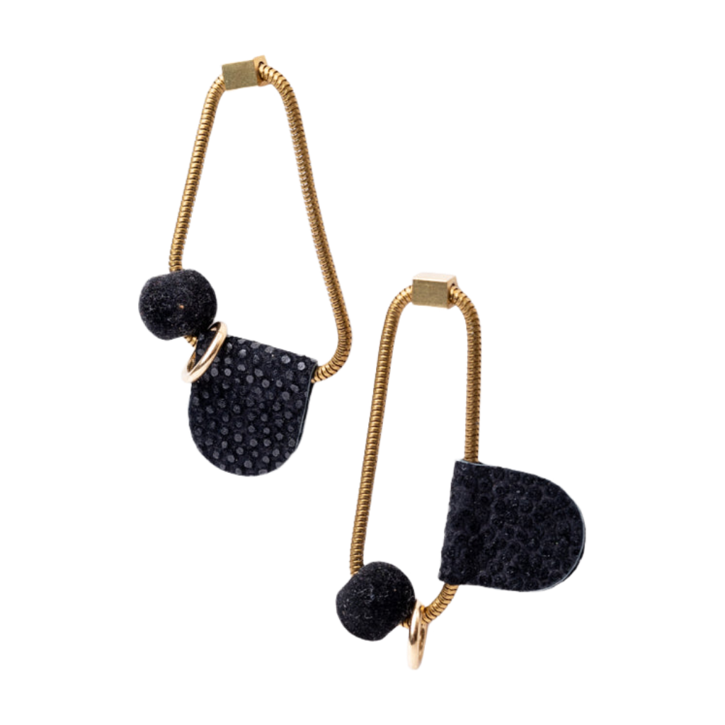 PICASSO leather earrings with shapes and figures