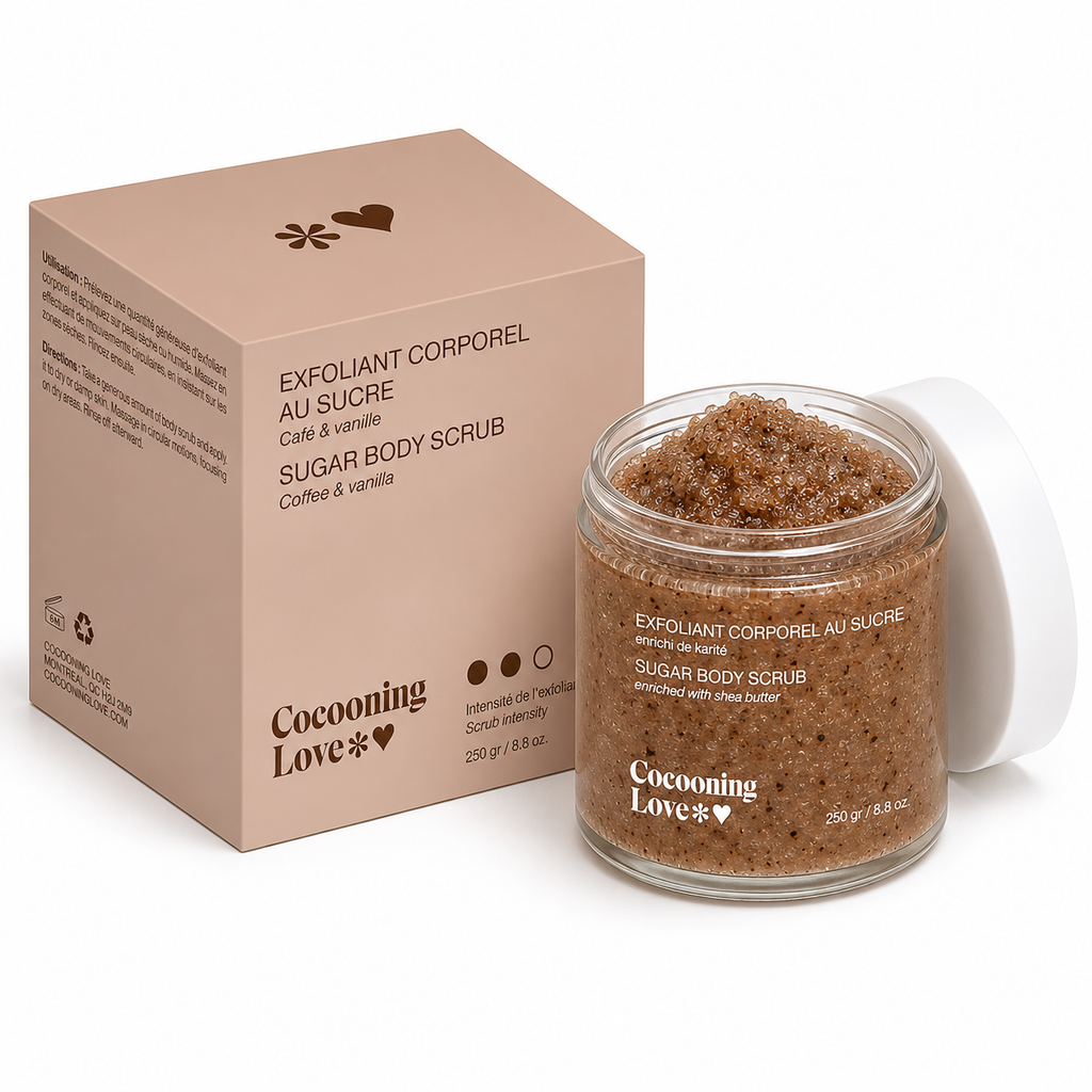 Exfoliant corps au sucre - Café et vanille