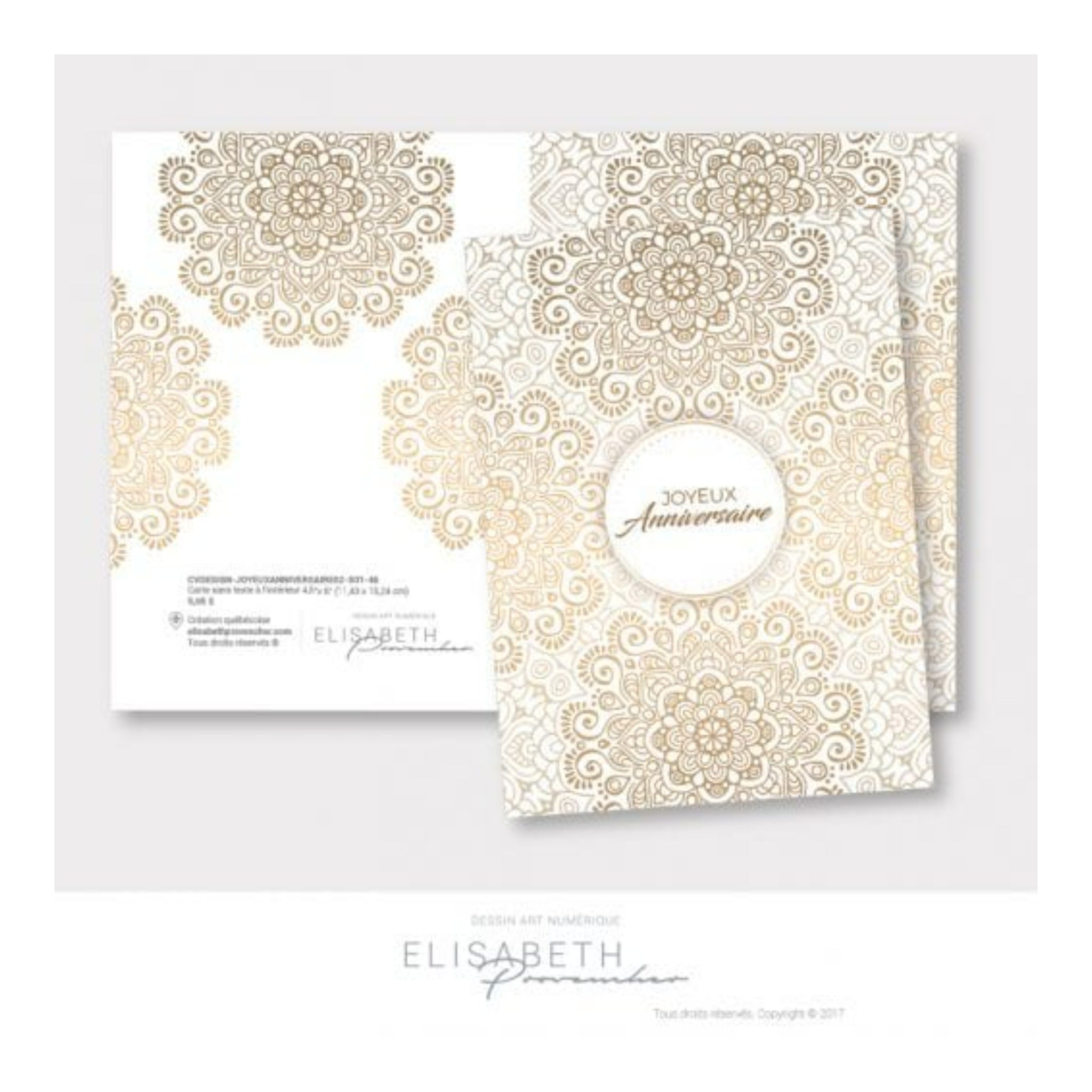 Happy Birthday - Greeting Card Design (mandala)