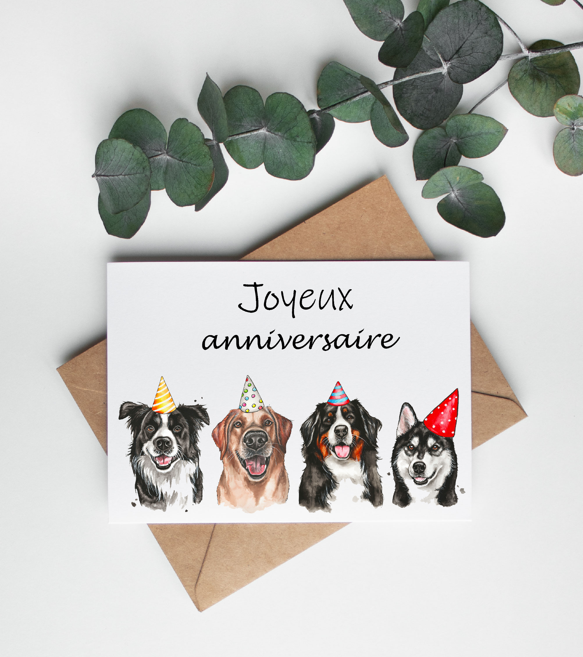 Carte de souhait - Party de chiens