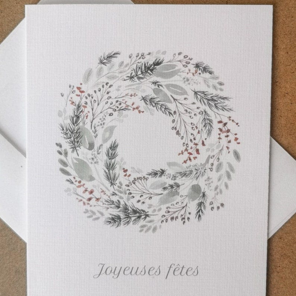 Carte de souhaits - Couronne de Noël