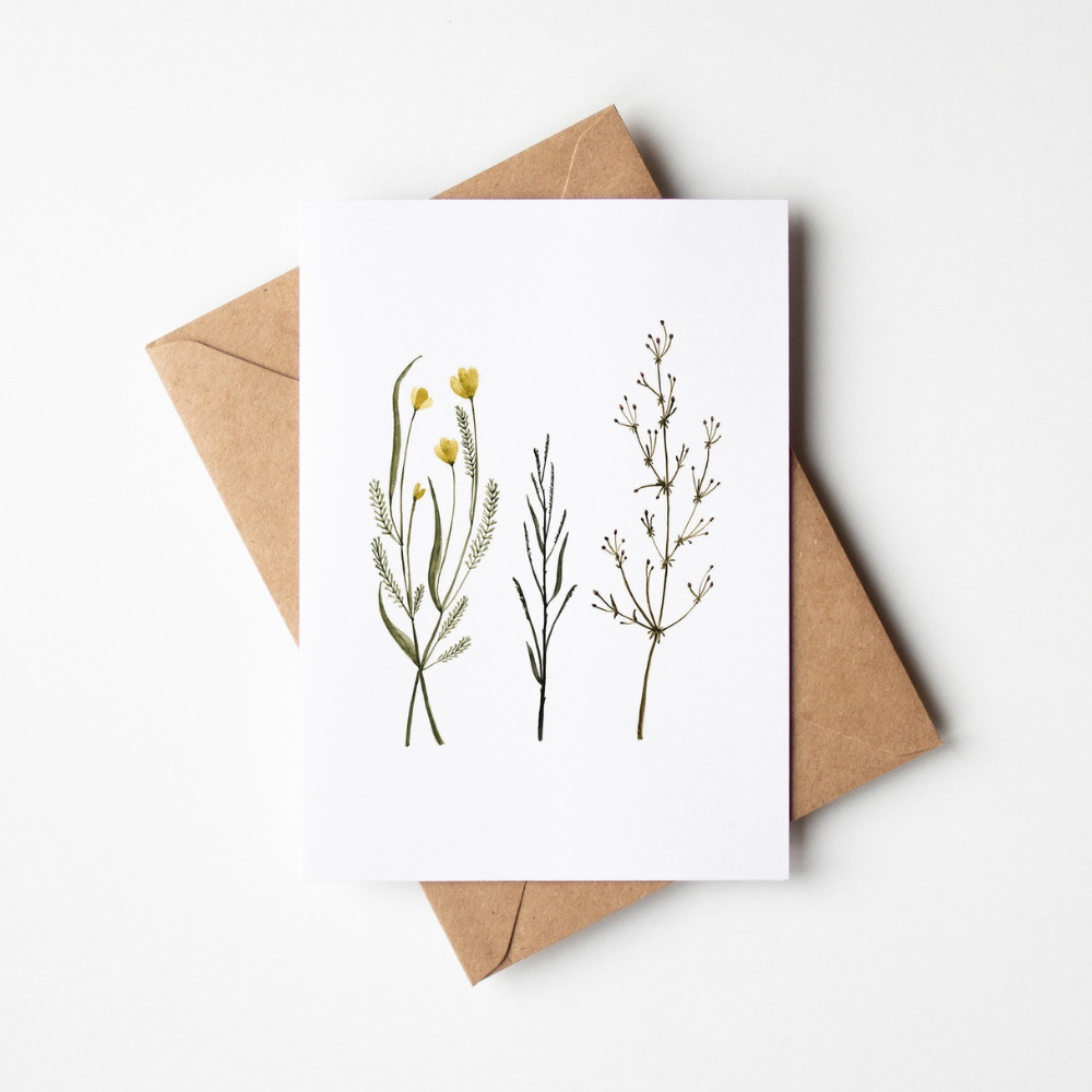Carte de souhaits - Herbes des champs