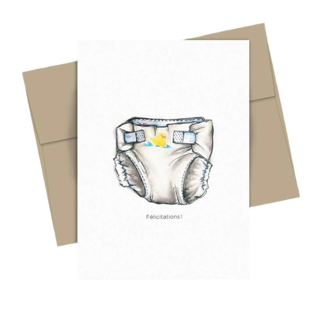Carte de souhaits - Naissance - Petite couche
