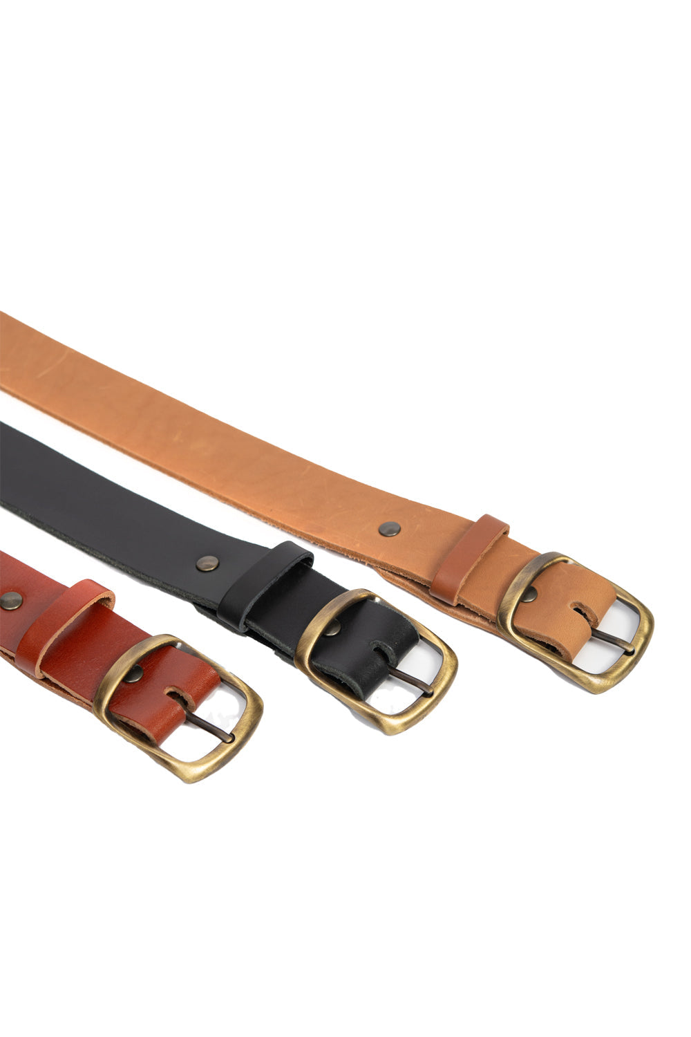 Ceinture en cuir avec boucle en laiton massif par VEINAGE
