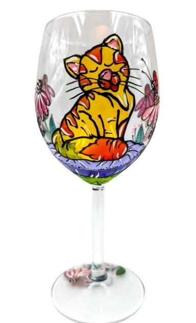 Coupe à vin chat mignon
