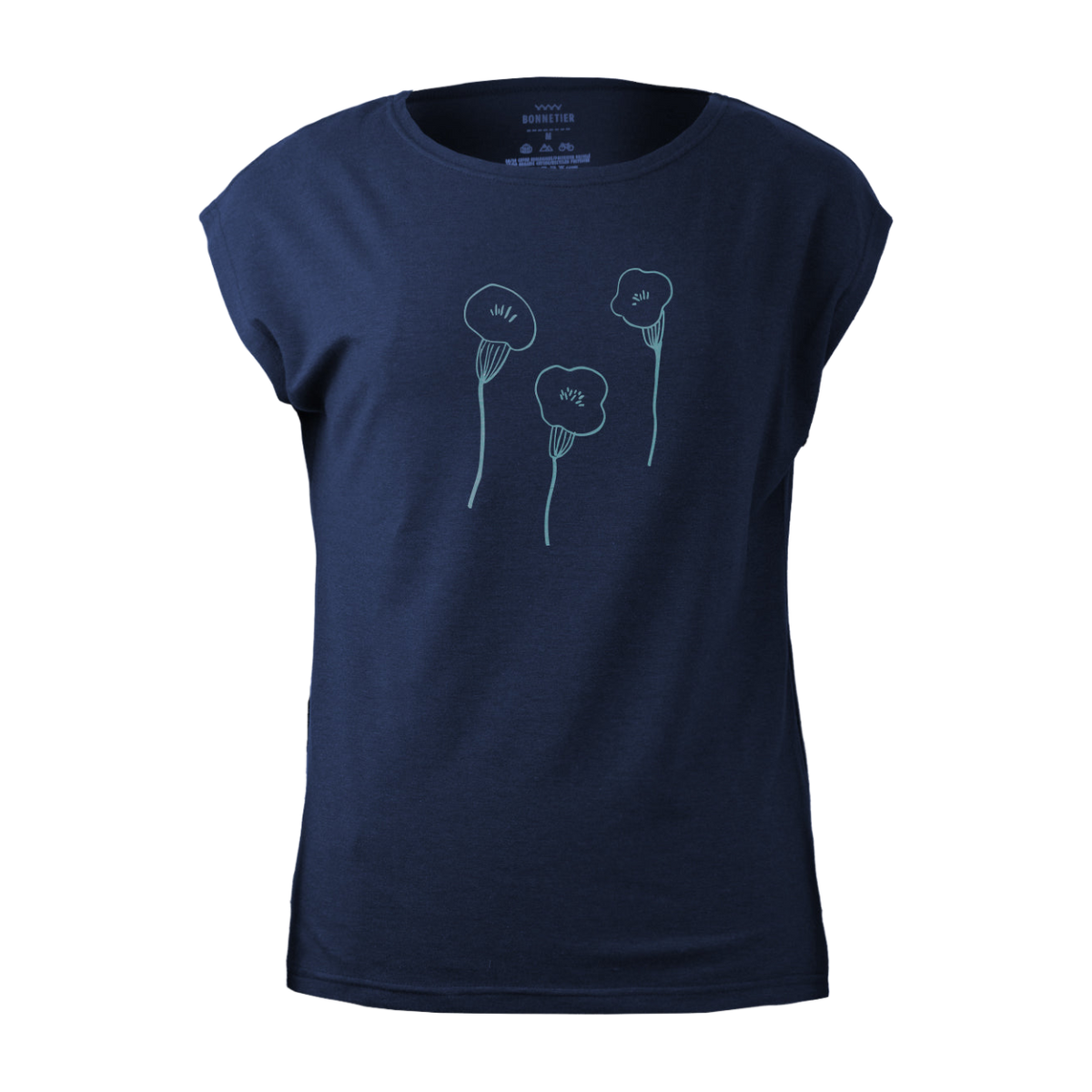 T-Shirt Femme Marine - Trois Coquelicots - BONNETIER