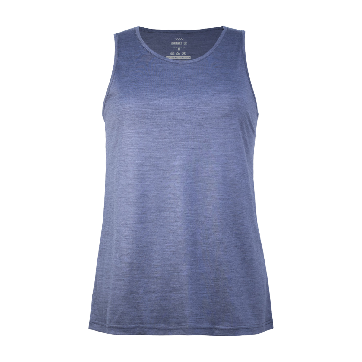 Camisole Mérinos Femme Bleu Gris Chiné Ultra Léger - BONNETIER