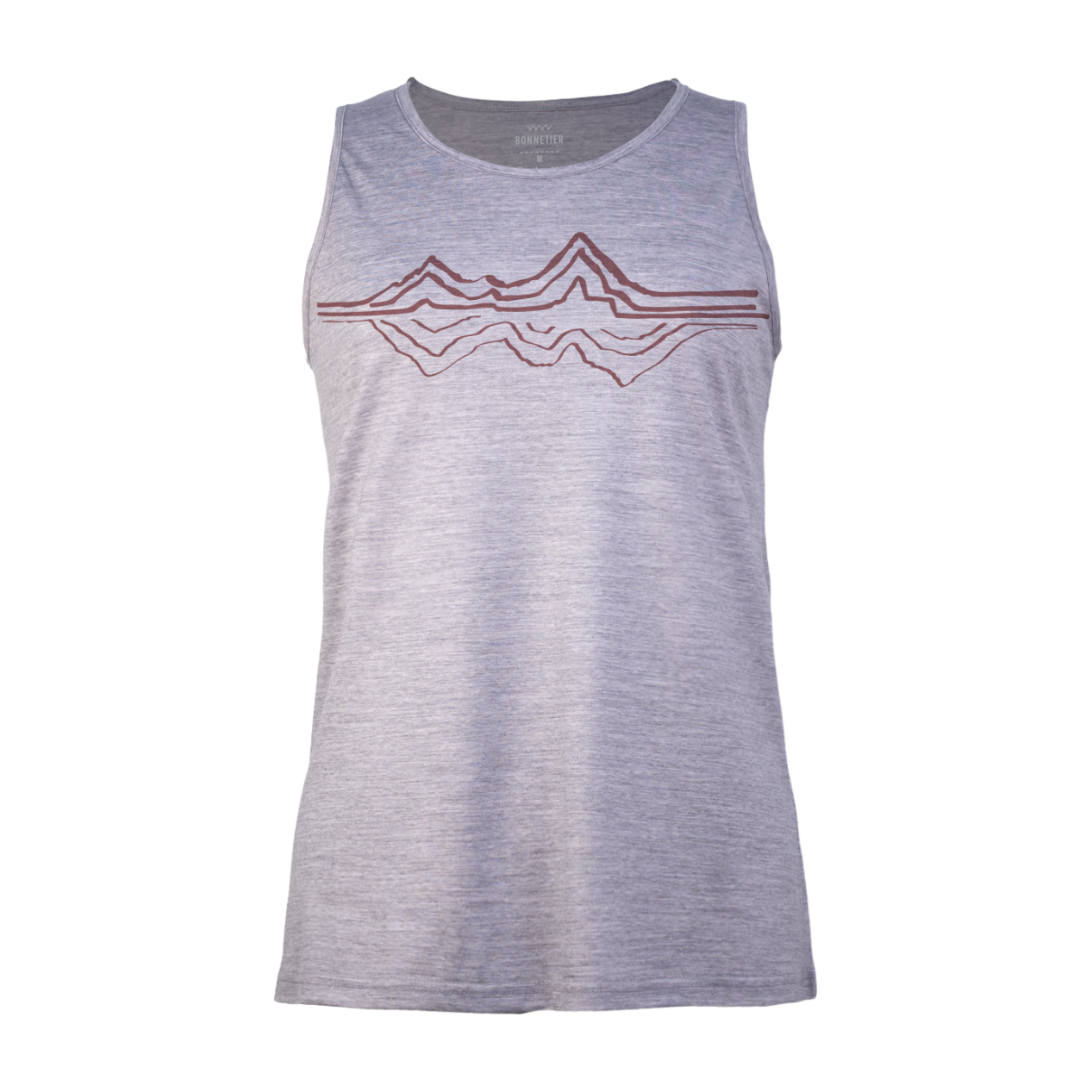 Camisole Mérinos Femme Gris Athlétique Chiné Ultra Léger - Montagne Reflex - BONNETIER