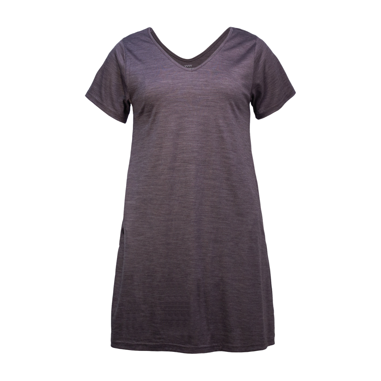 Robe Mérinos Rayé Mauve et Gris - Mingan - BONNETIER