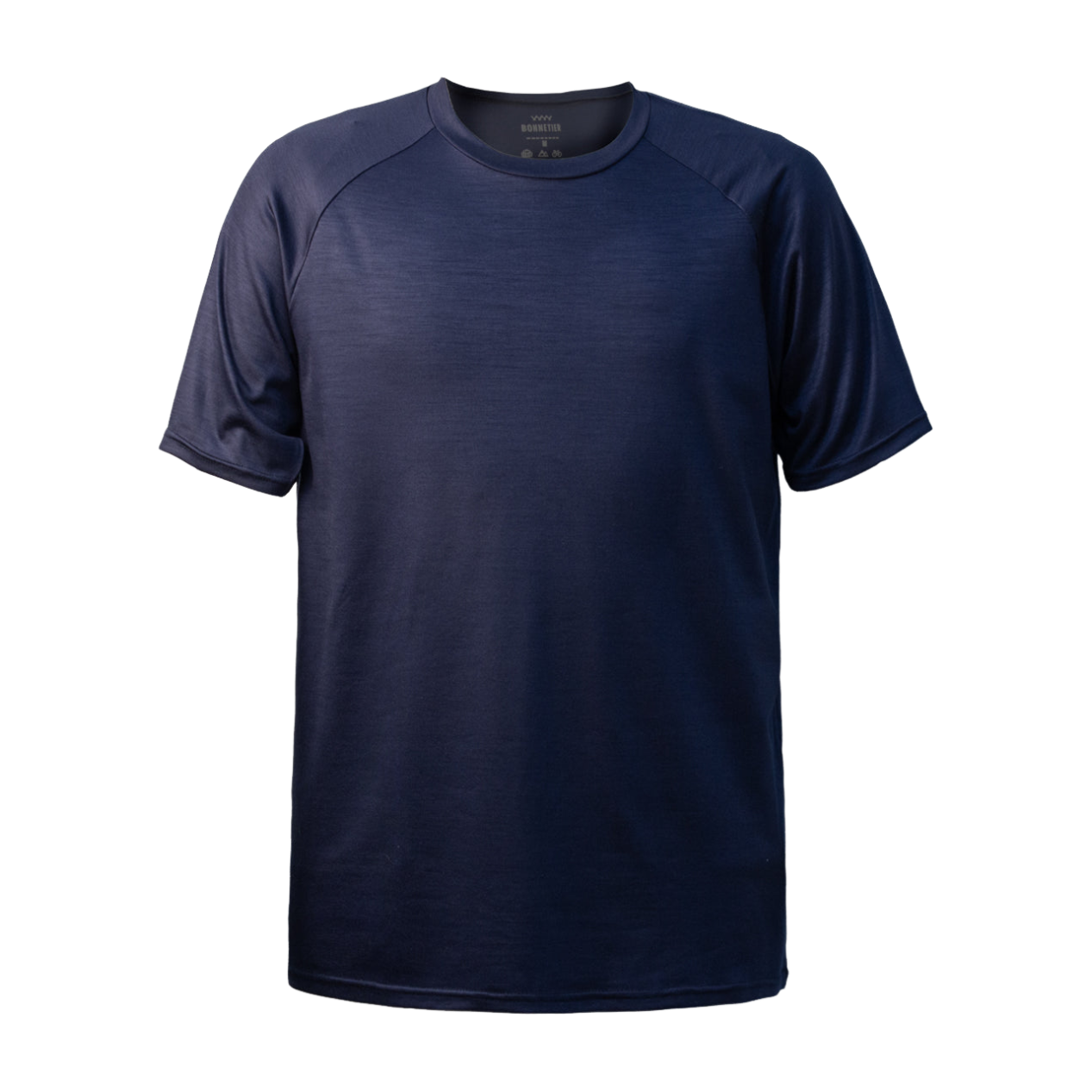 T-Shirt Raglan Mérino Stretchwool™ Homme Marine - BONNETIER