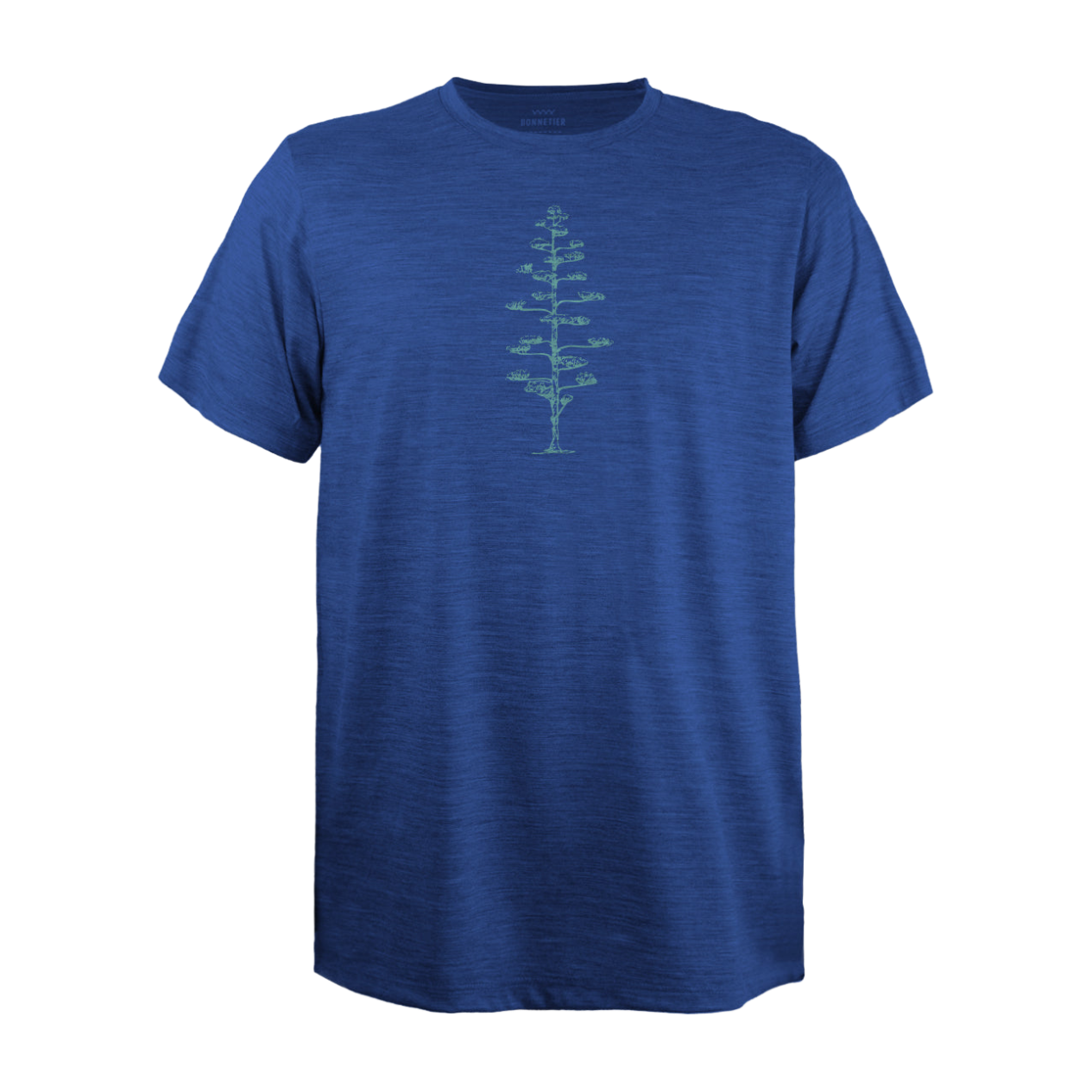 T-Shirt Mérinos Homme Bleu Chiné Ultra Léger - Hinoki - BONNETIER