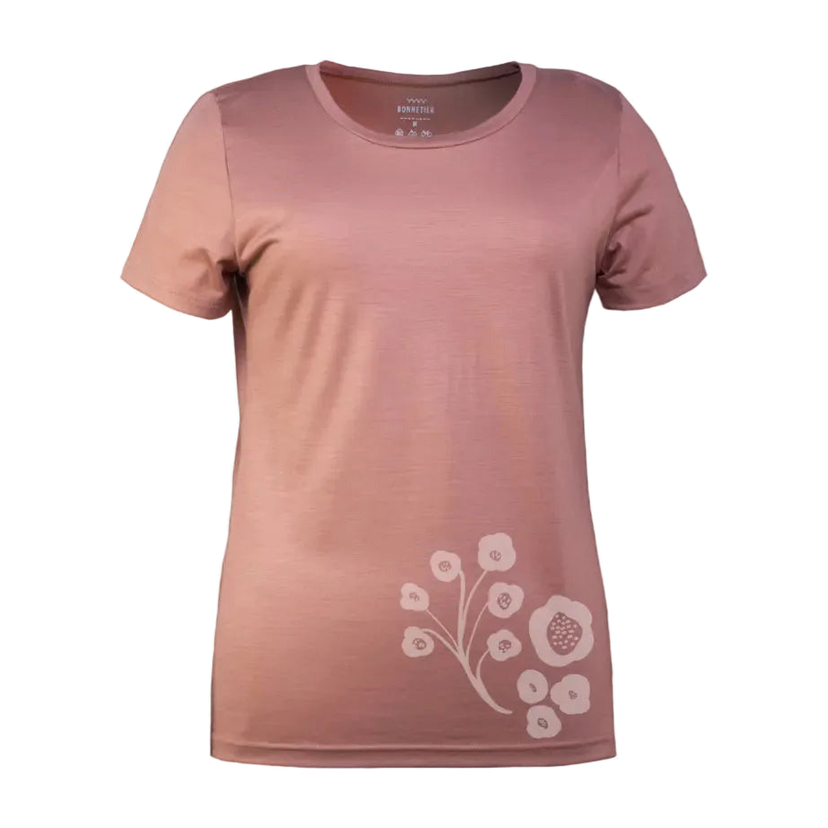 T-Shirt Mérinos Femme Saumon Ultra Léger - Coquelicot - BONNETIER