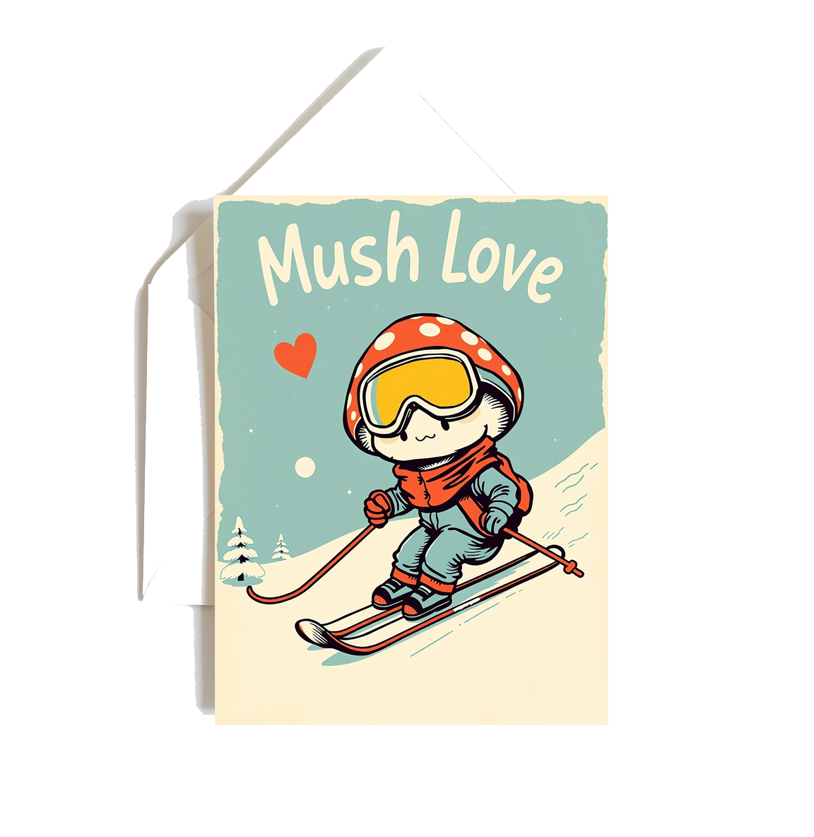 Ensemble de 3 cartes de souhaits "Mush love champignon"