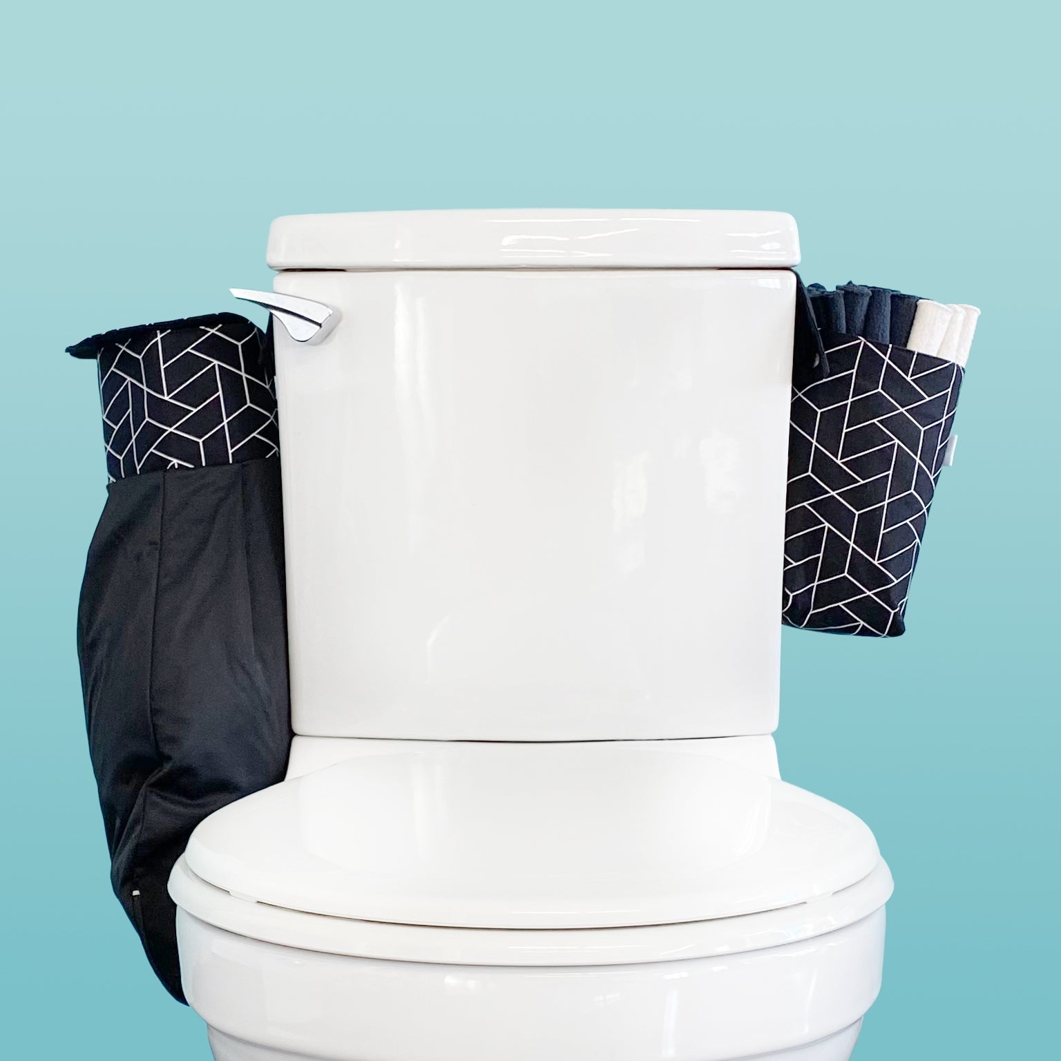 Ensemble de papier de toilette réutilisable - Géo noir