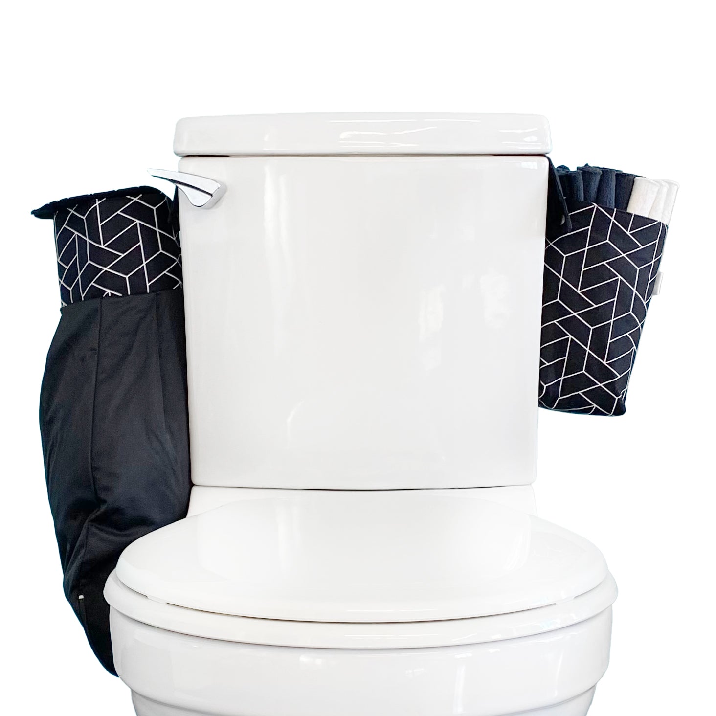 Ensemble de papier de toilette réutilisable - Géo noir