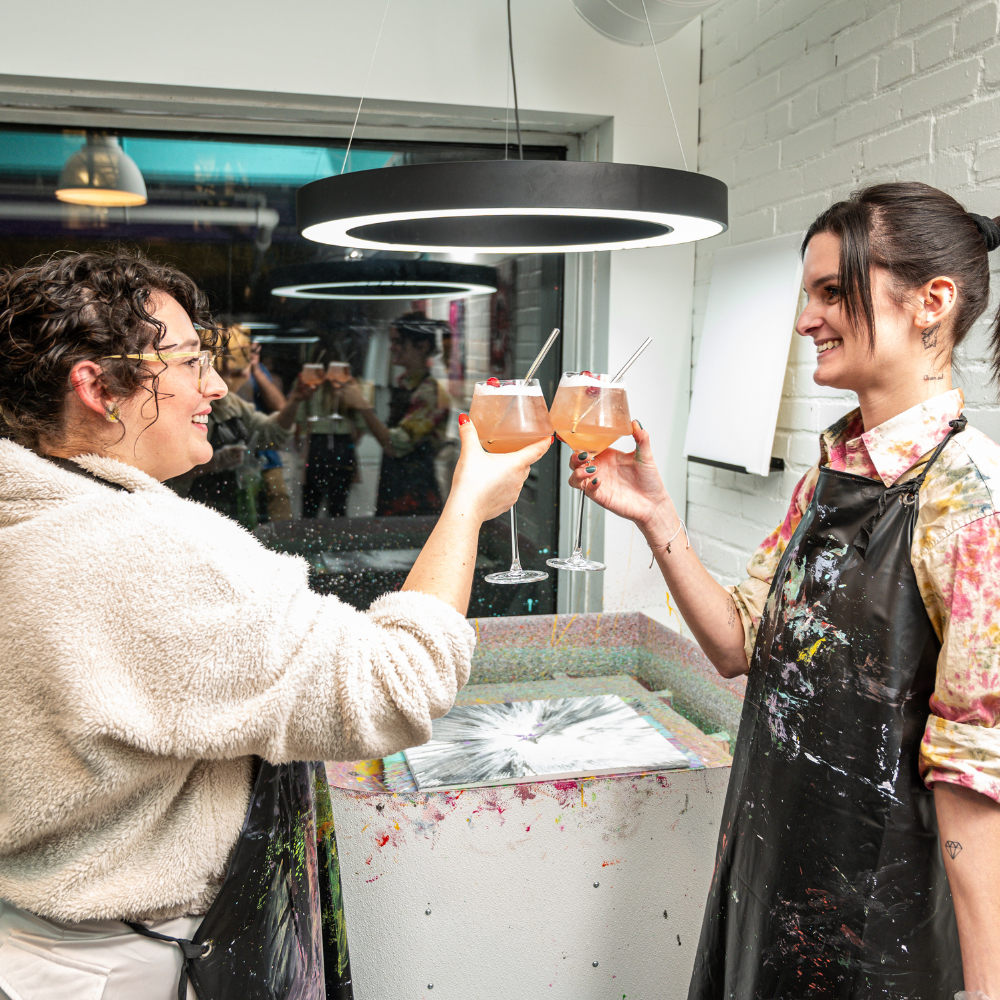 Expérience spin art avec cocktail et plat pour 2 personnes - Art Chaos