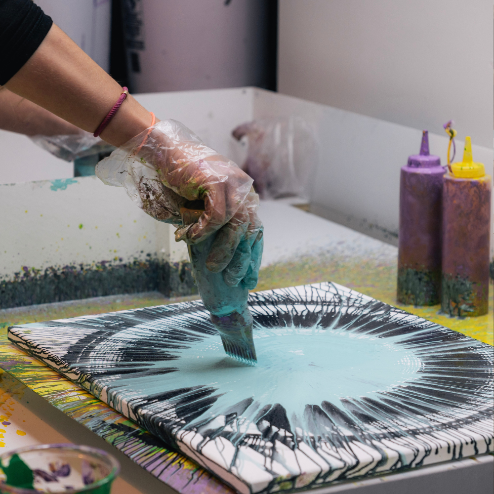 Expérience spin art avec cocktail et plat pour 2 personnes - Art Chaos