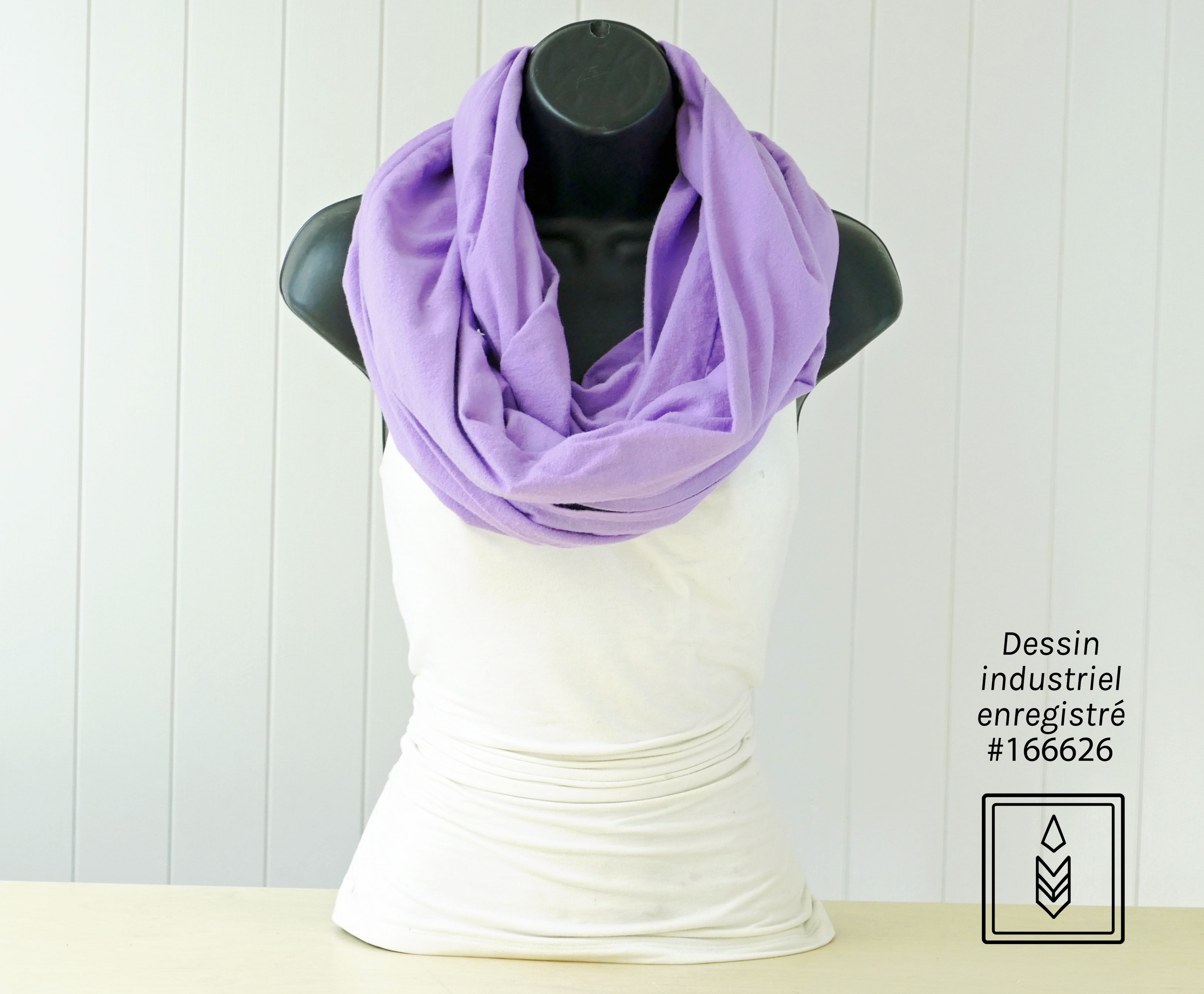 Foulard d'hiver en flanelle mauve pour femme