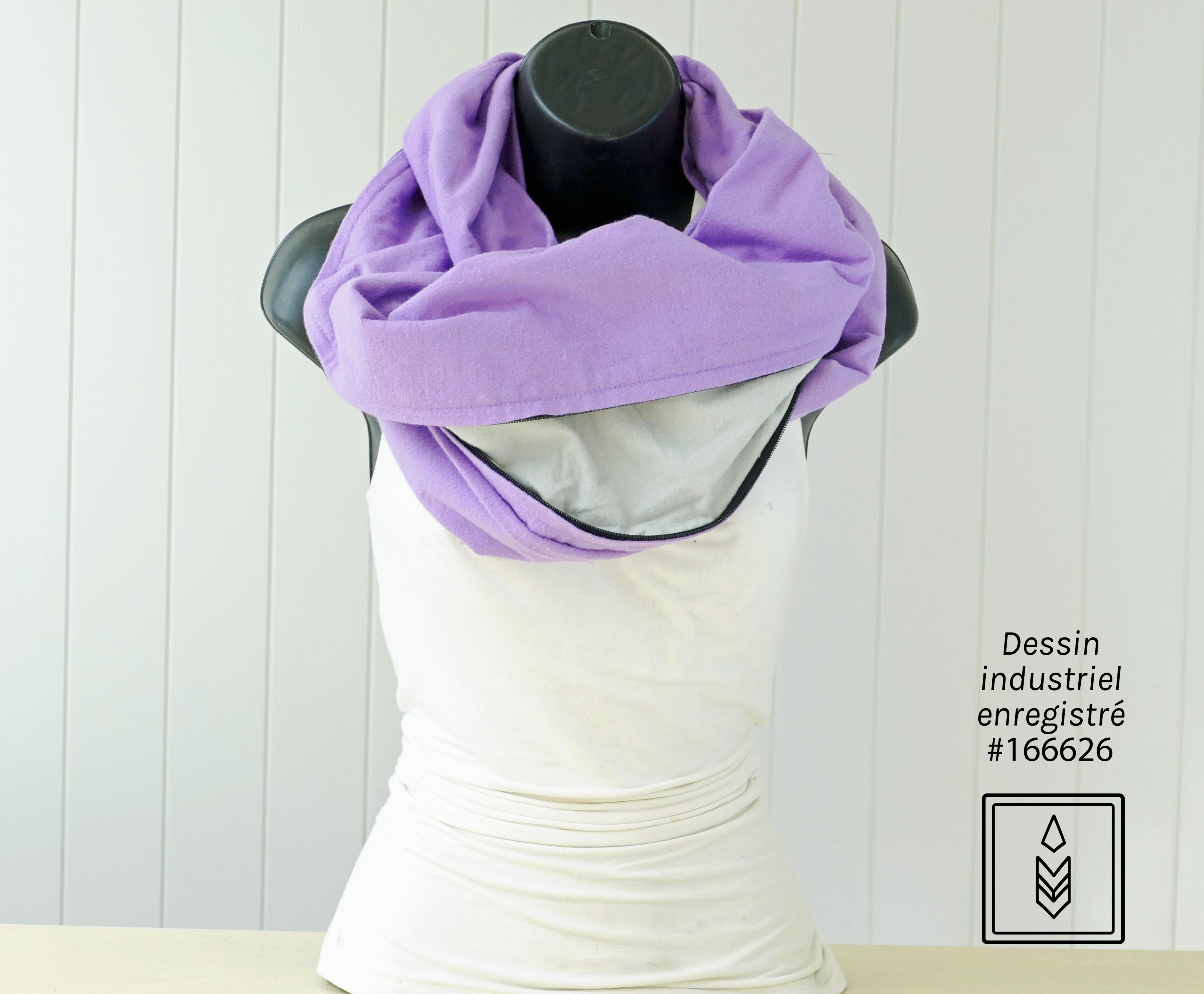Foulard d'hiver en flanelle mauve pour femme