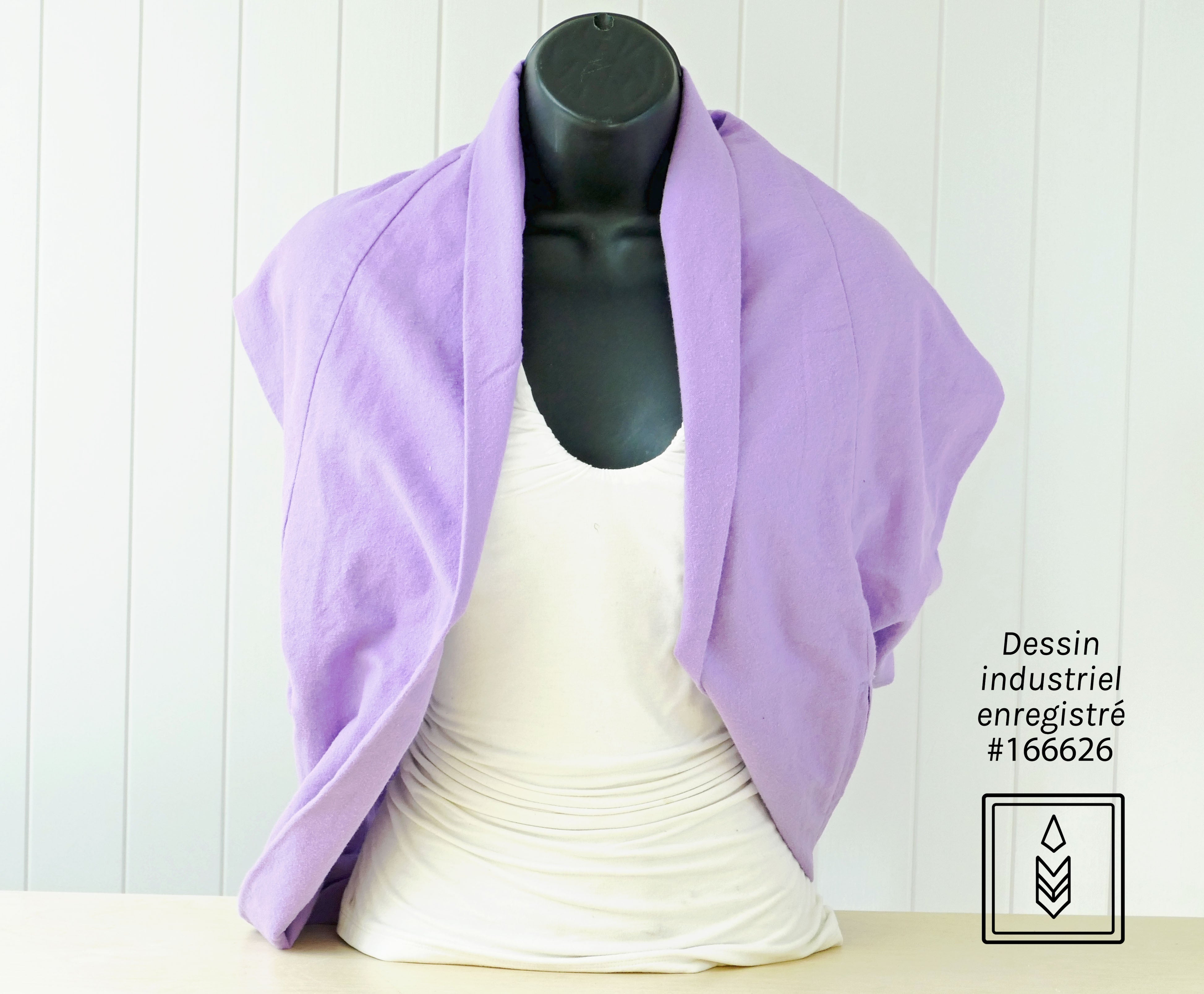 Foulard d'hiver en flanelle mauve pour femme