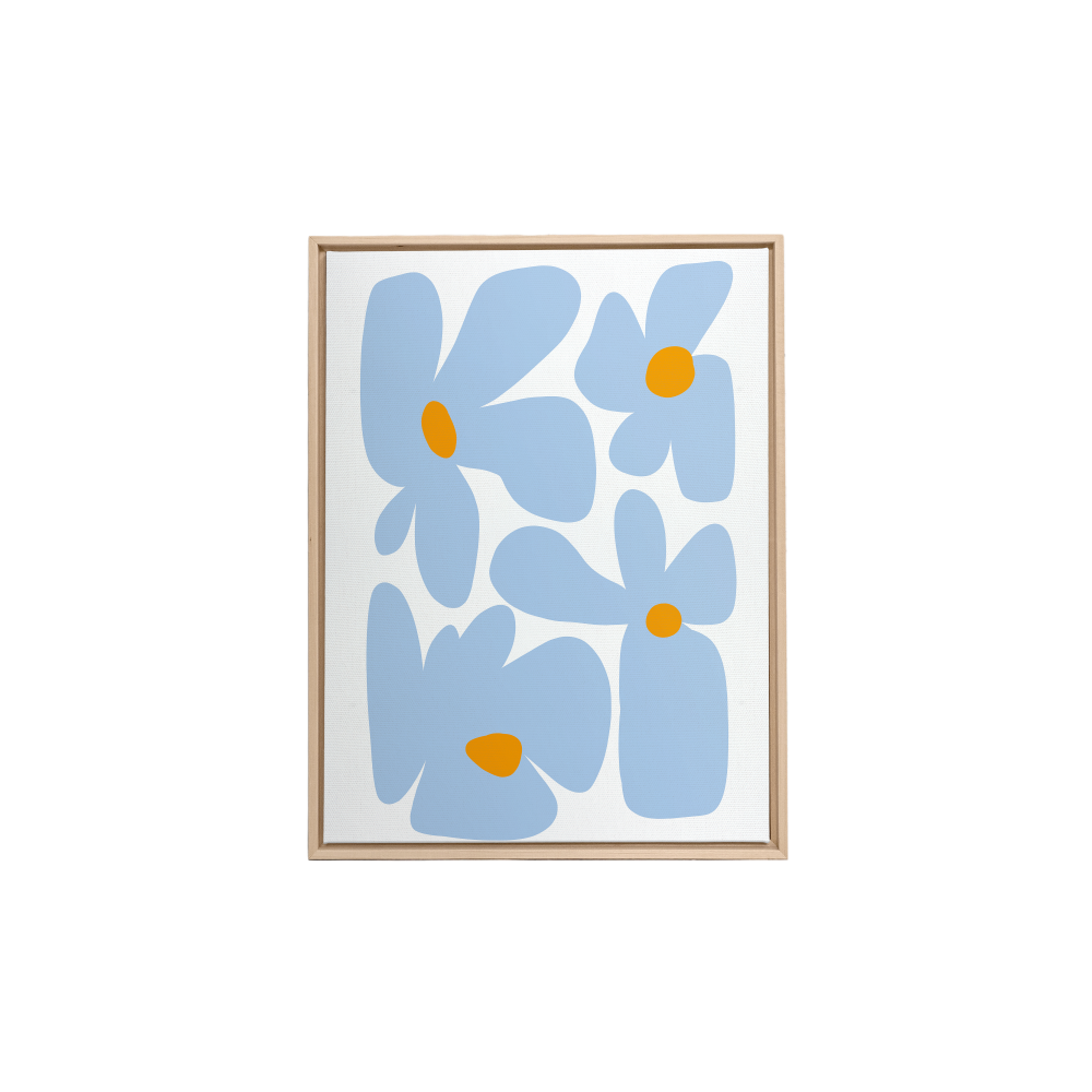 Fleurs larges - Bleu