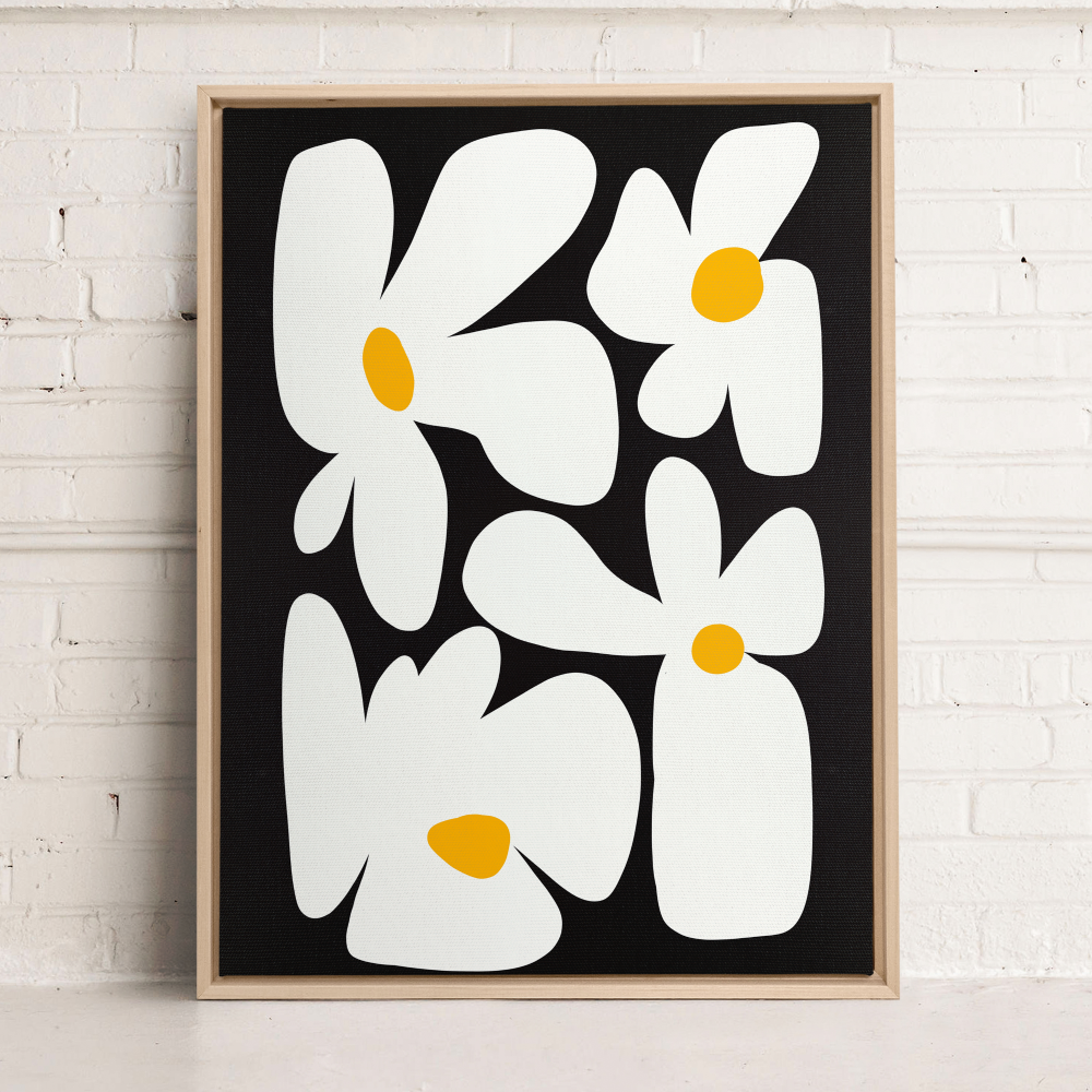Fleurs larges - Noir