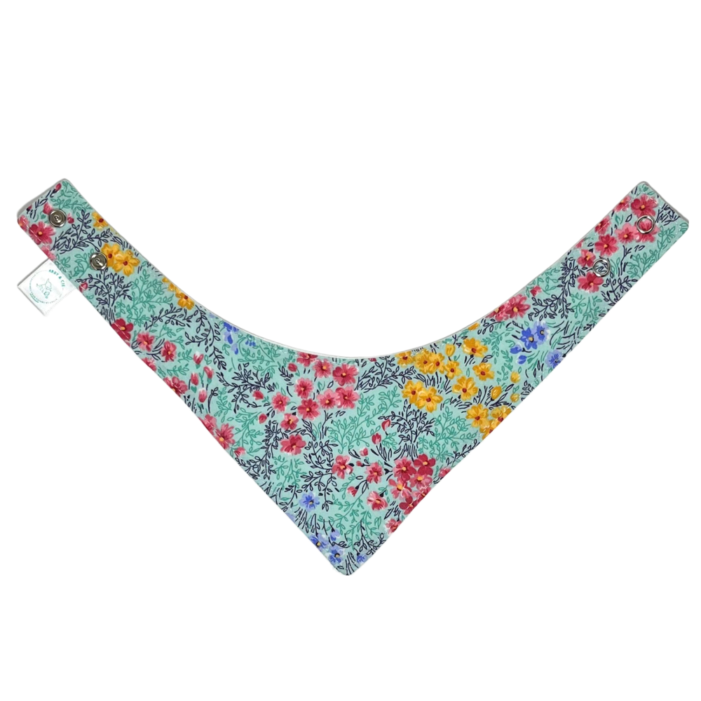 Scarf for dogs - Mint colored flowers
