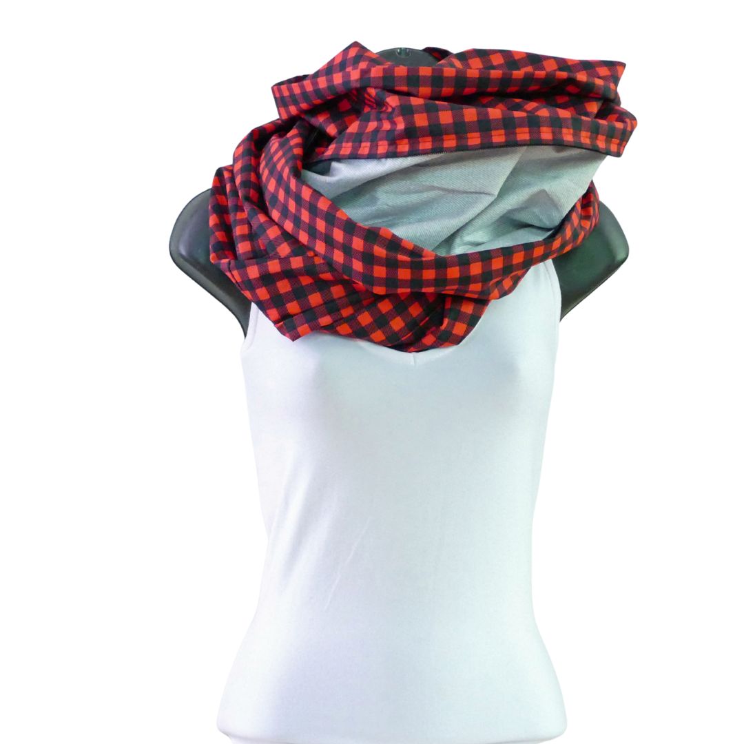 Foulard carreauté rouge et noir