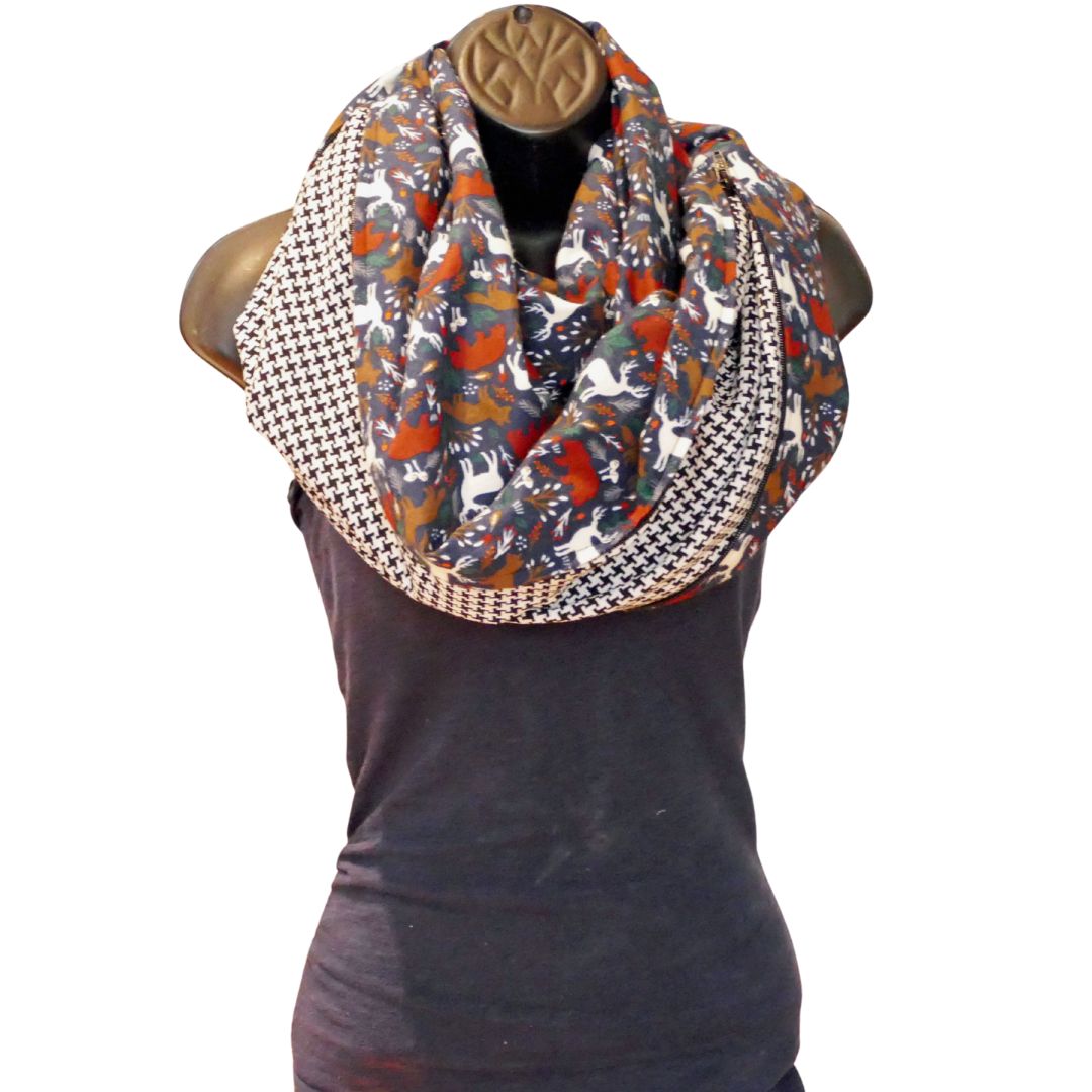 Foulard d'hiver en flanelle aux motifs d'animaux pour femme