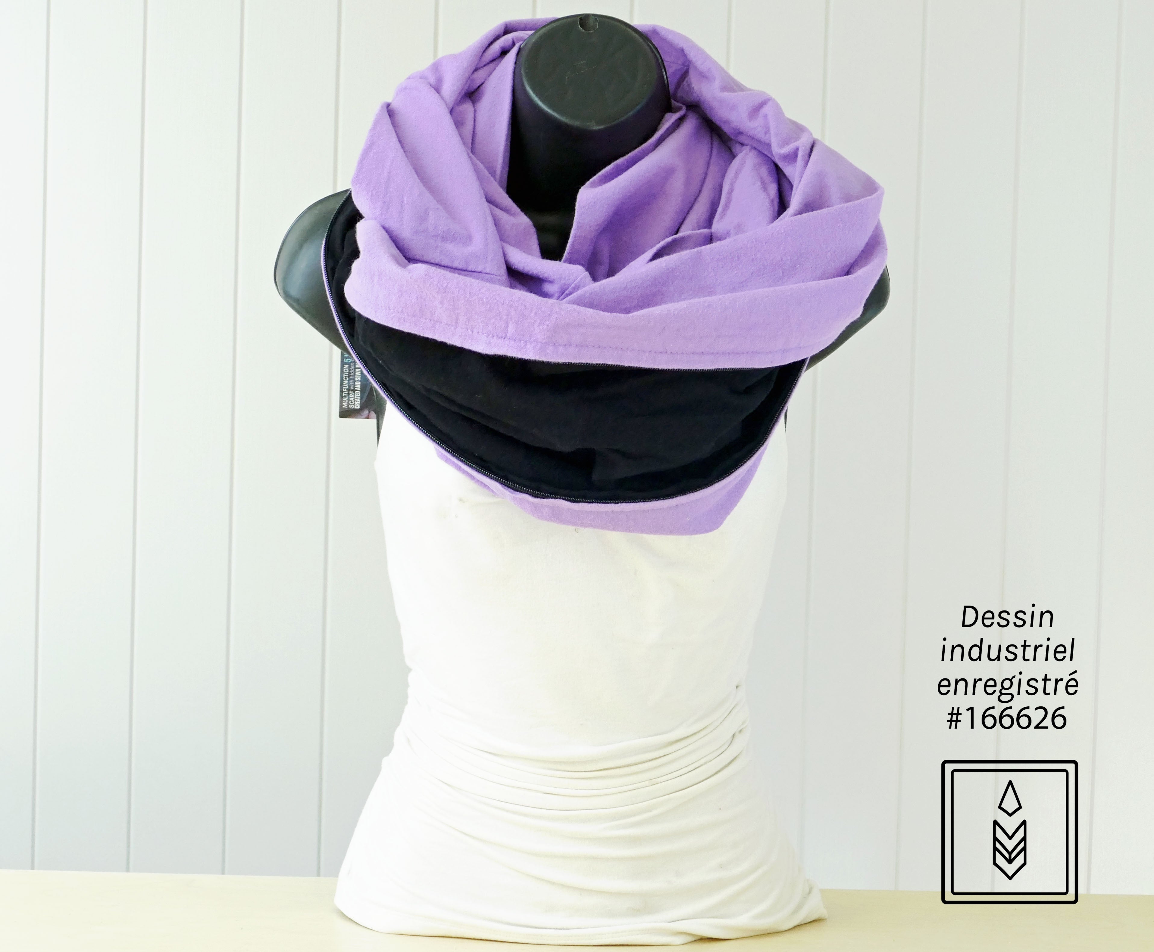 Foulard d'hiver en flanelle mauve pour femme