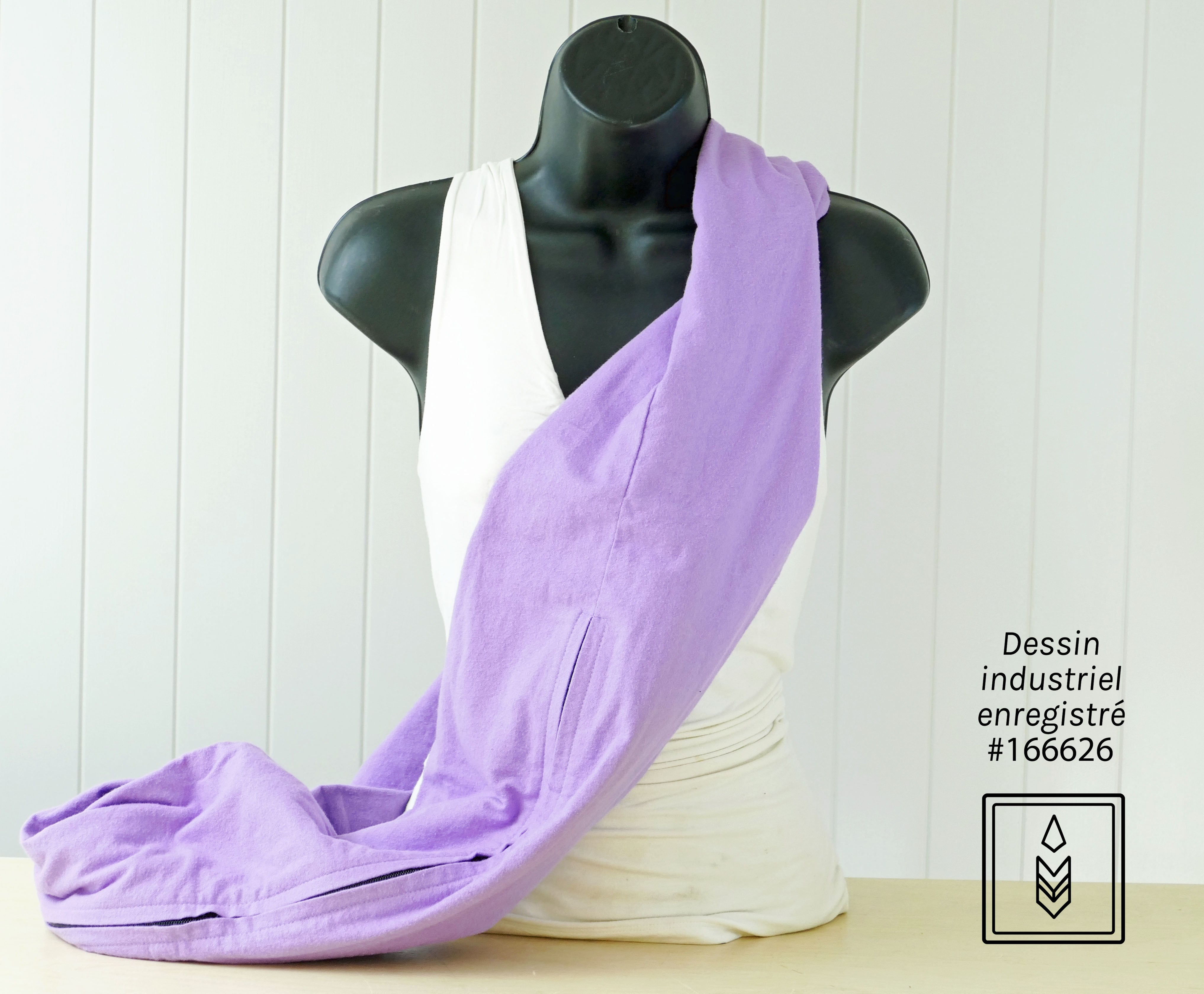 Foulard d'hiver en flanelle mauve pour femme