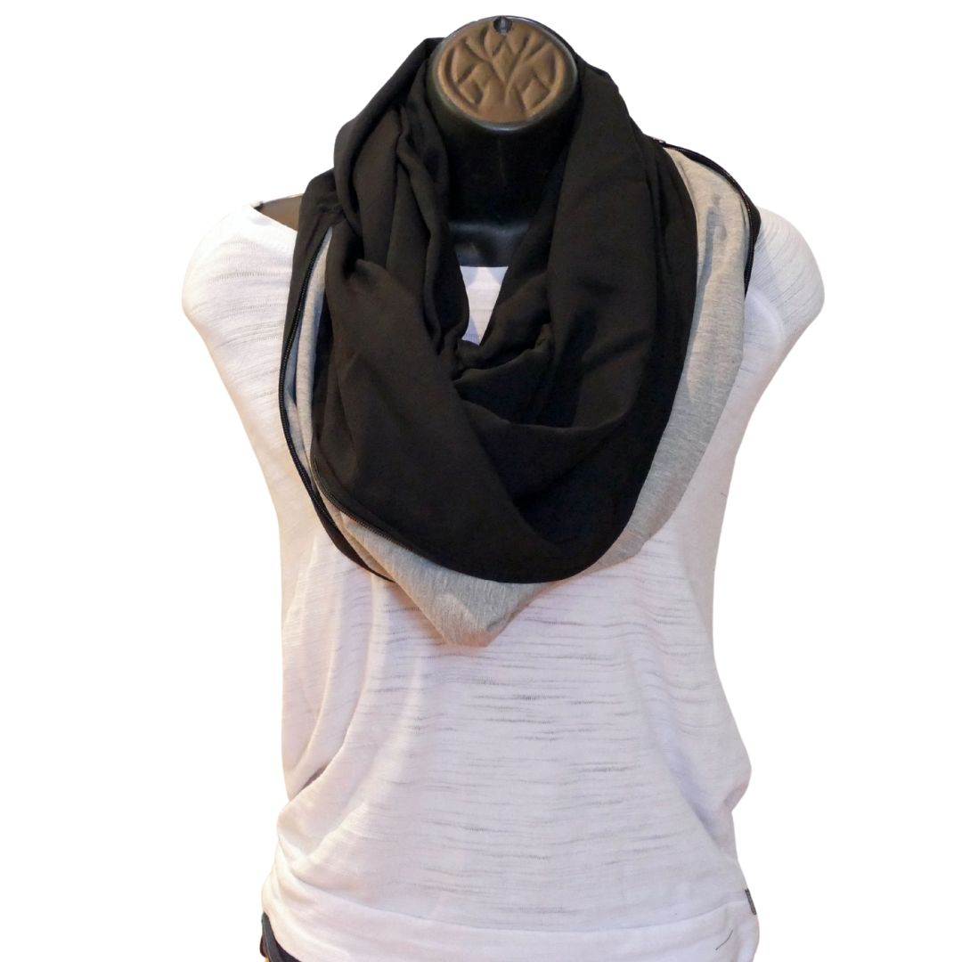 Foulard en bambou noir uni