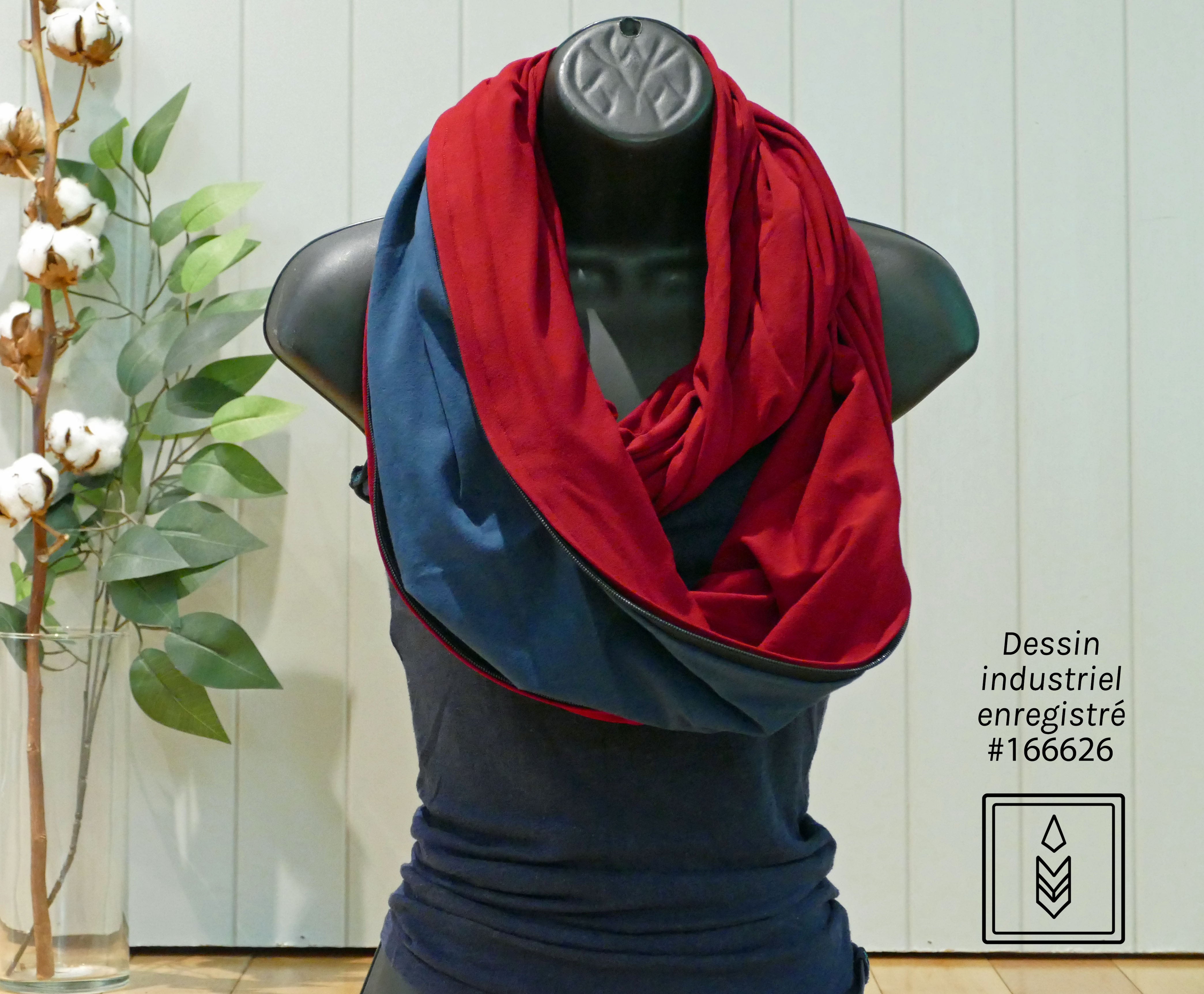 Foulard en coton biologique rouge