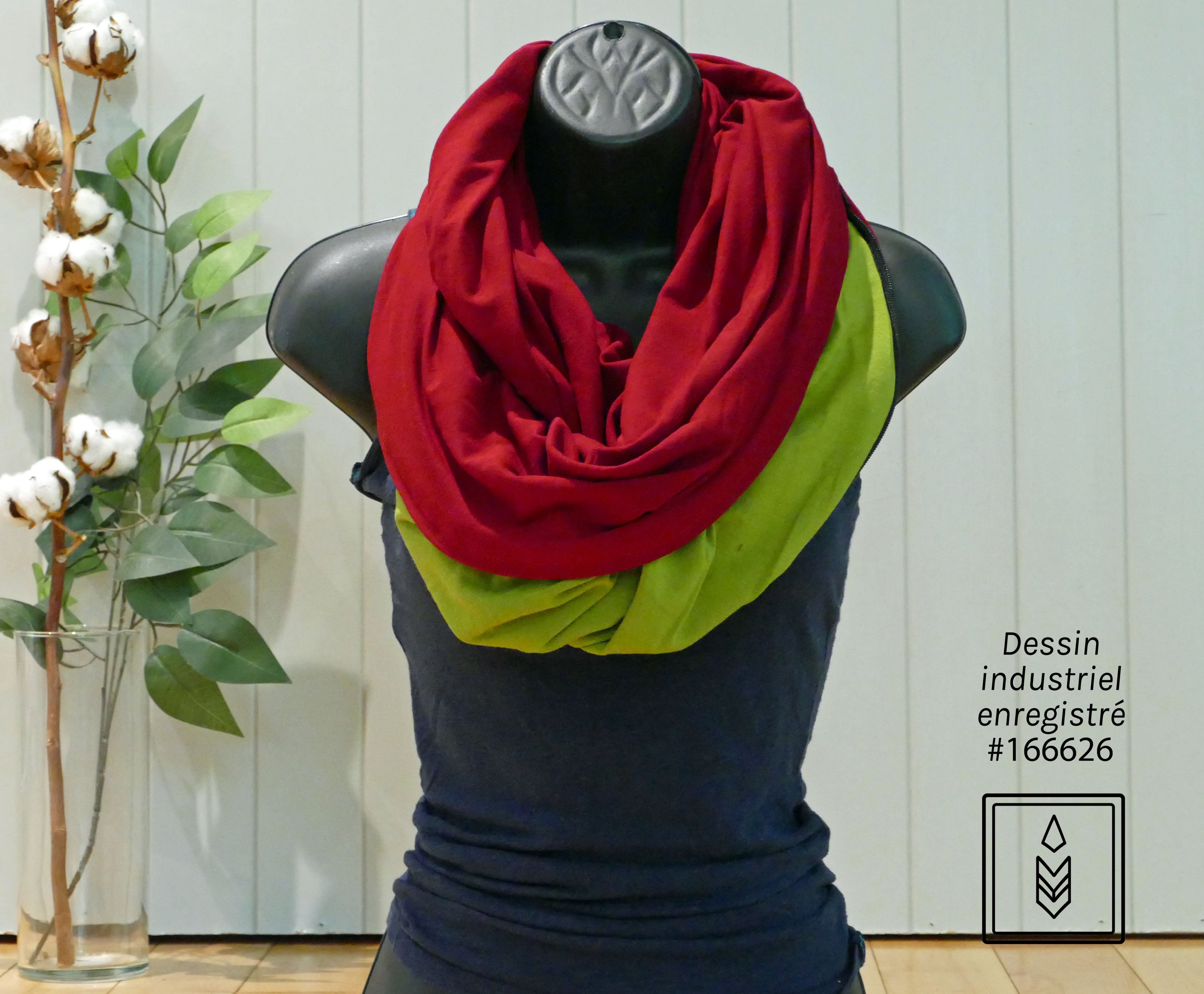 Foulard en coton biologique rouge