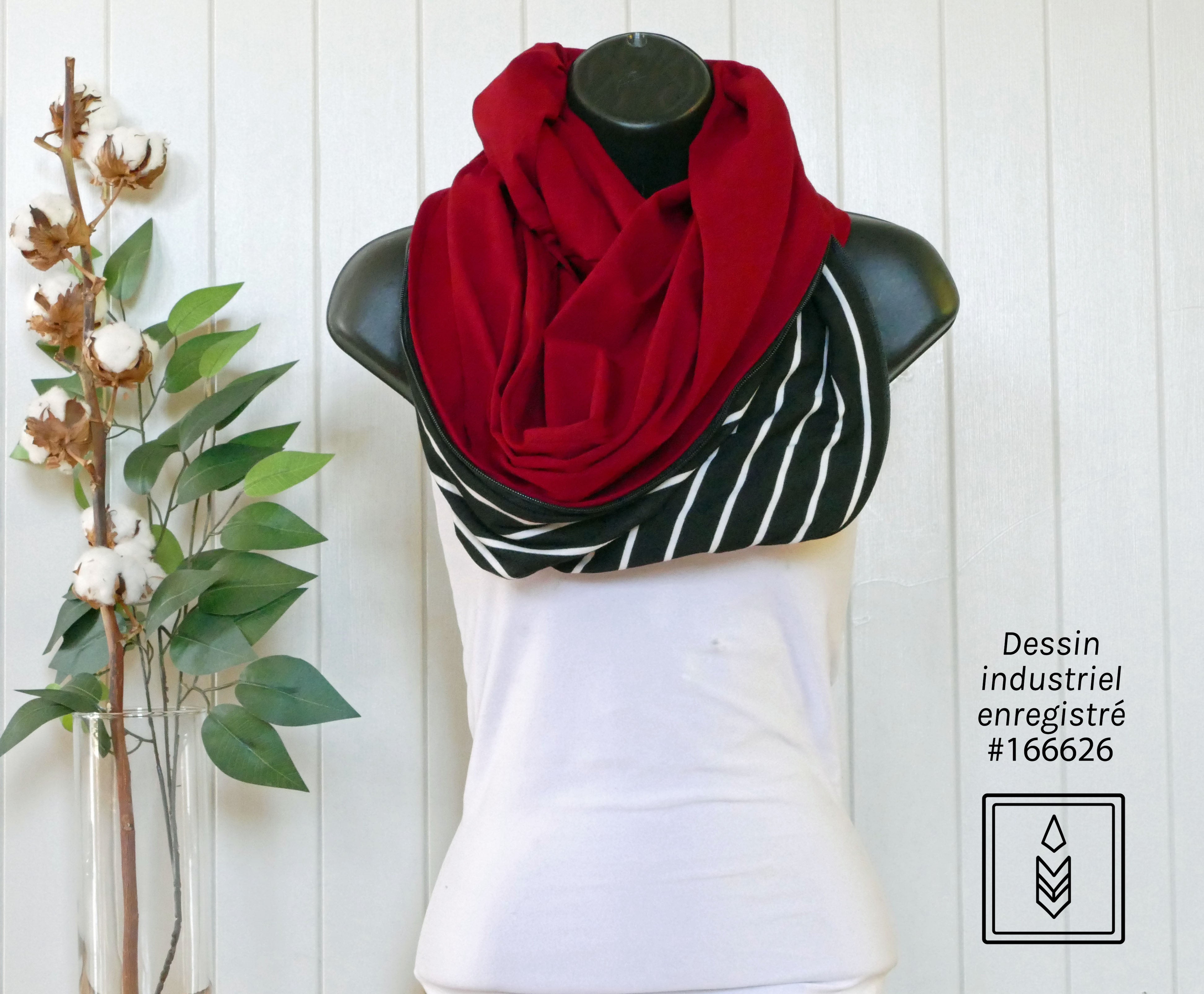Foulard en coton biologique rouge