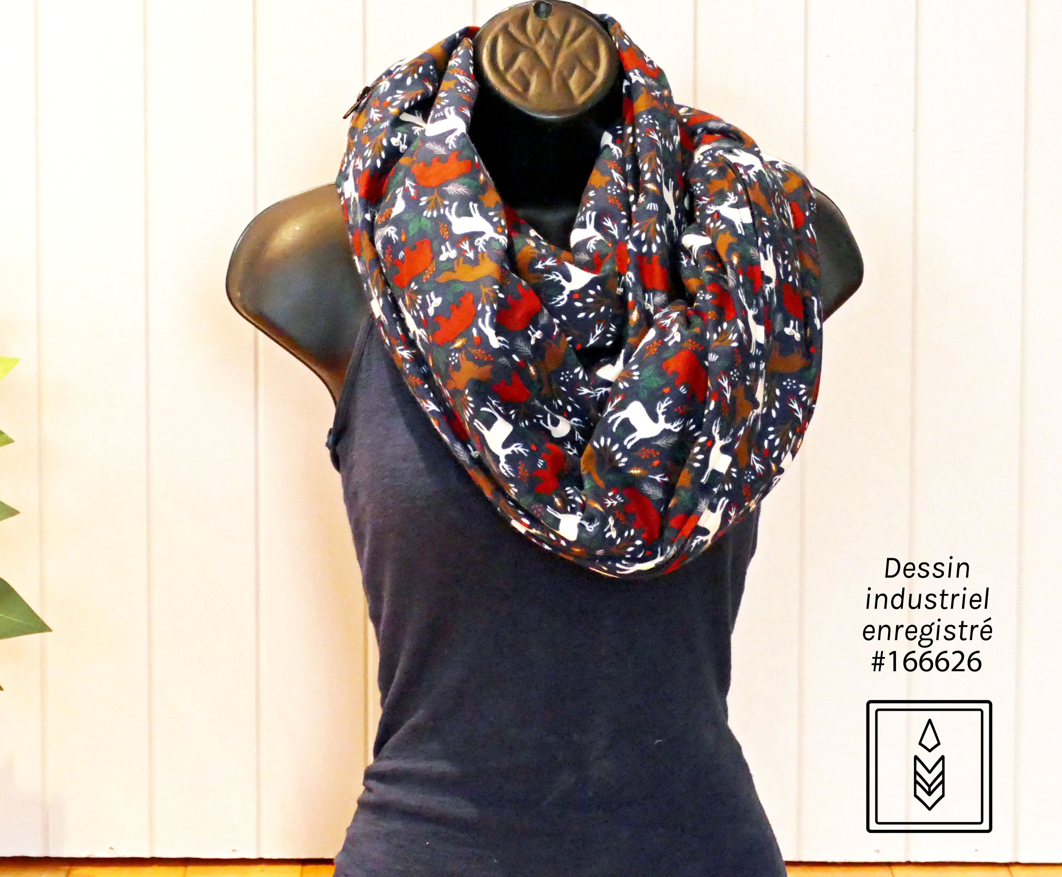 Foulard d'hiver en flanelle aux motifs d'animaux pour femme