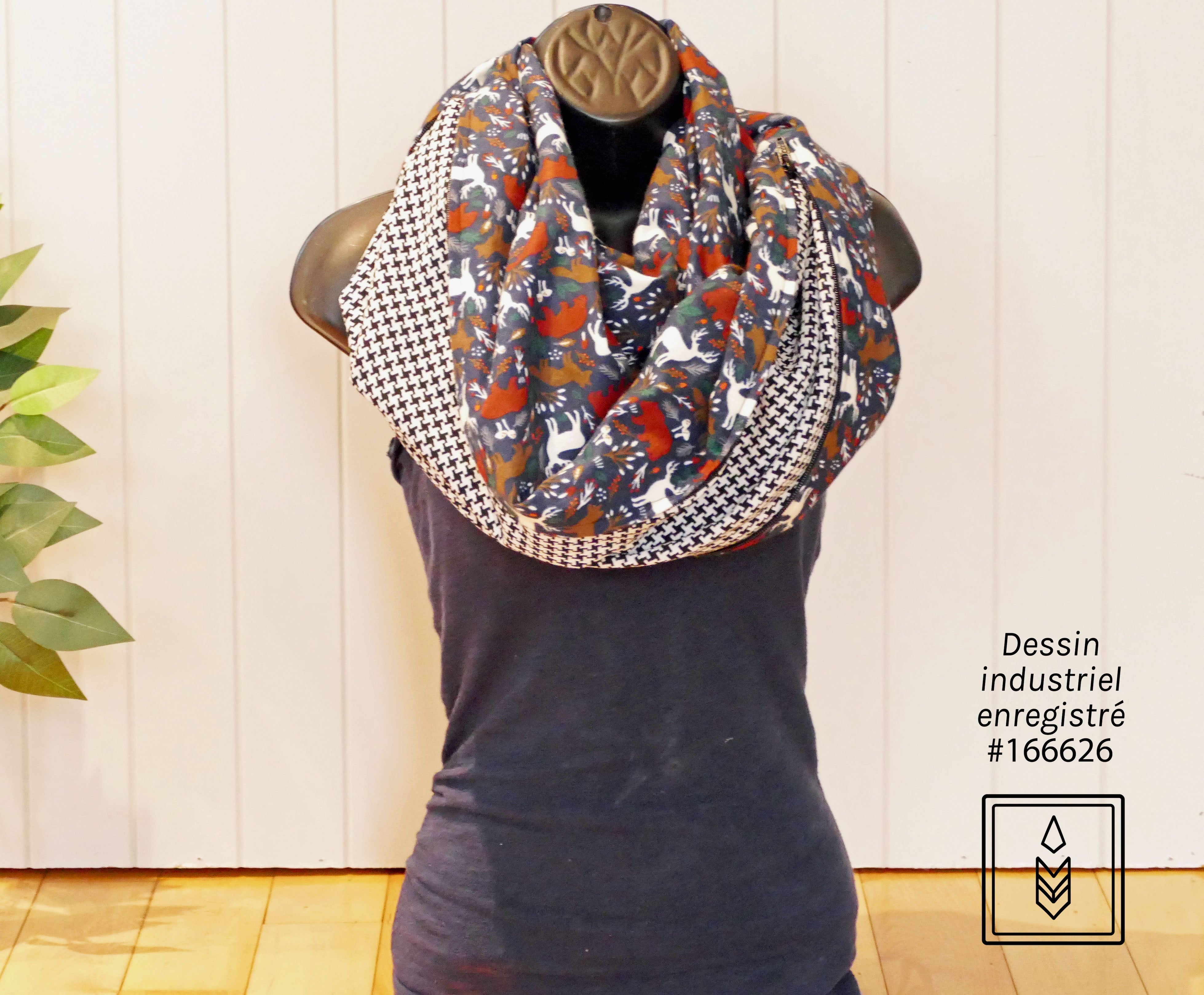 Foulard d'hiver en flanelle aux motifs d'animaux pour femme