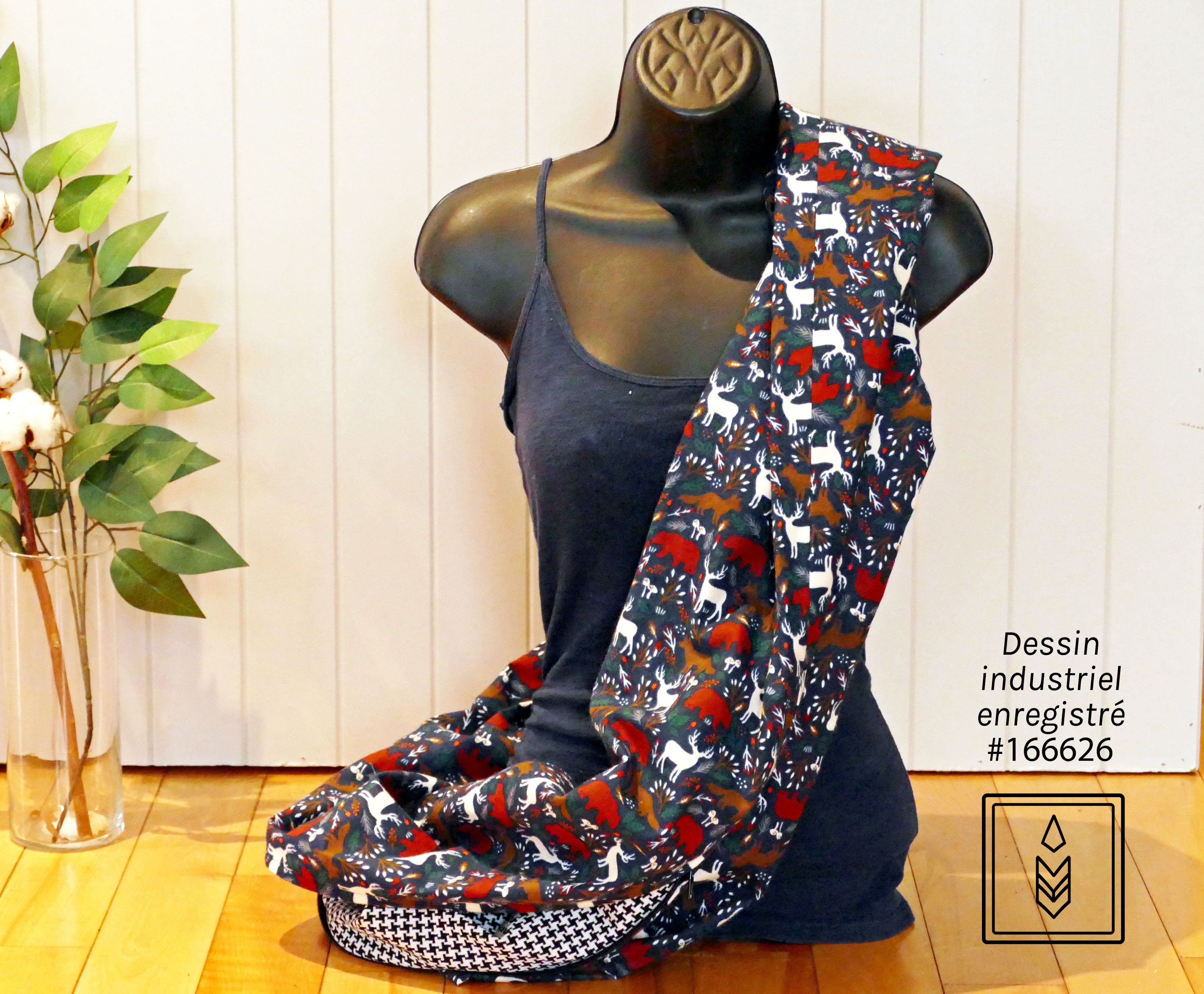 Foulard d'hiver en flanelle aux motifs d'animaux pour femme